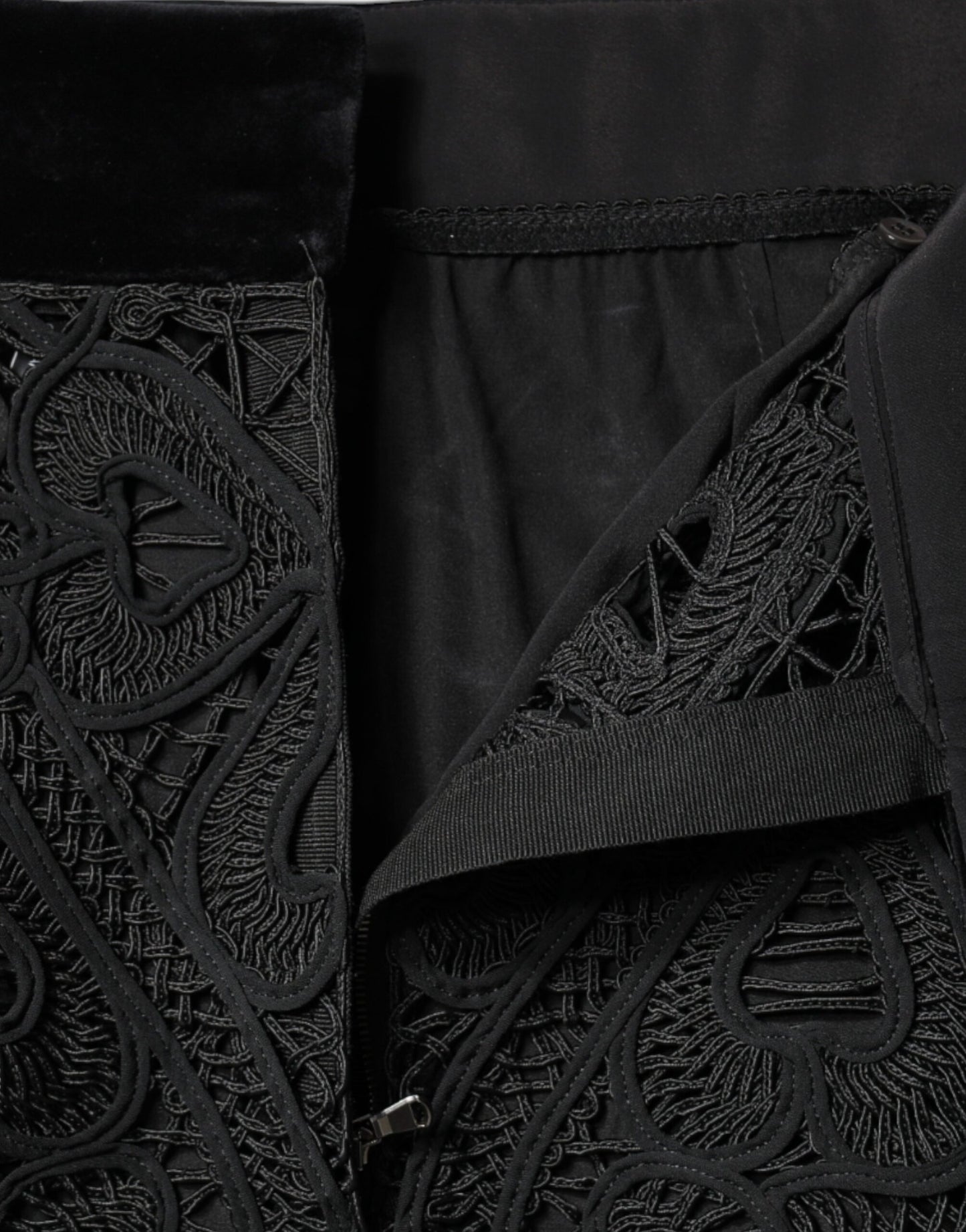 Jupe crayon taille haute en dentelle florale noire Dolce & Gabbana