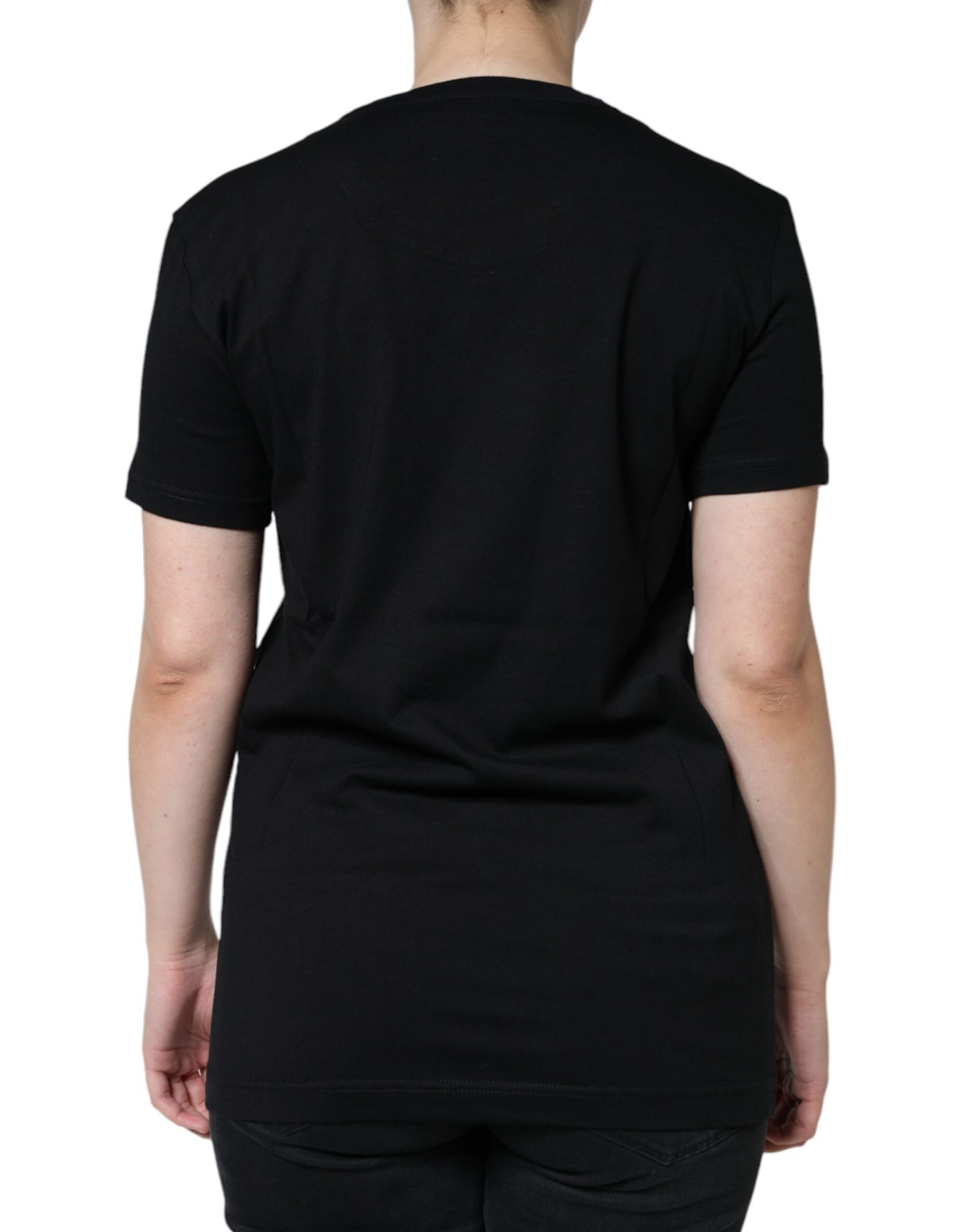 Dolce & Gabbana Black Cotton Crew Neck Short Sleeve T-shirt by Dolce & Gabbana