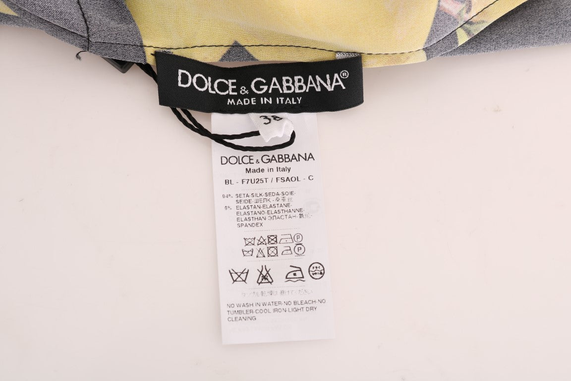 Chemisier en soie imprimé citron sicilien Dolce & Gabbana