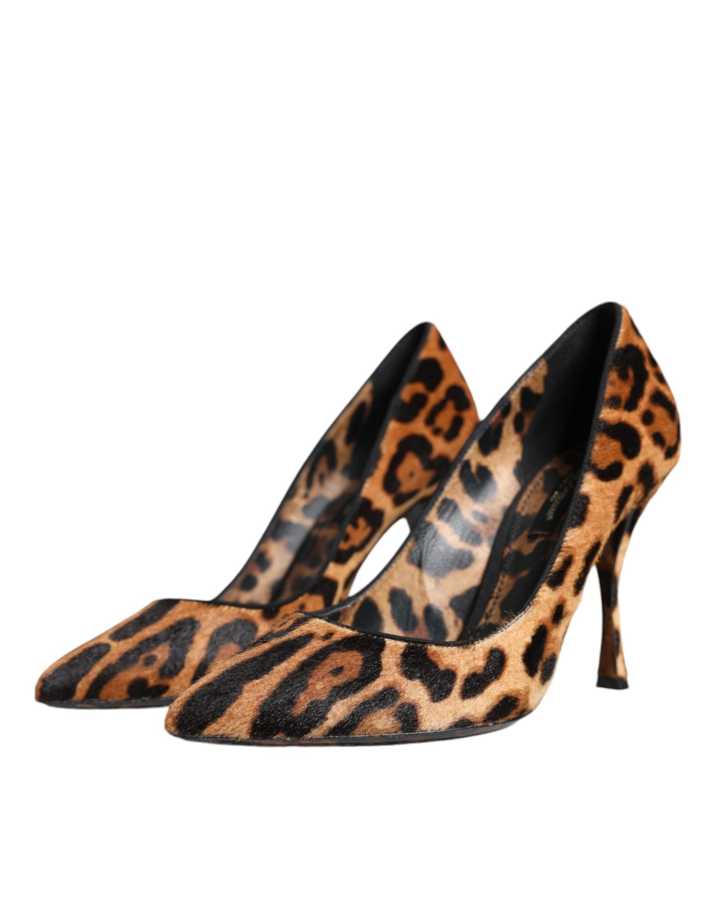 Escarpins à talons en poil de veau léopard marron Dolce & Gabbana
