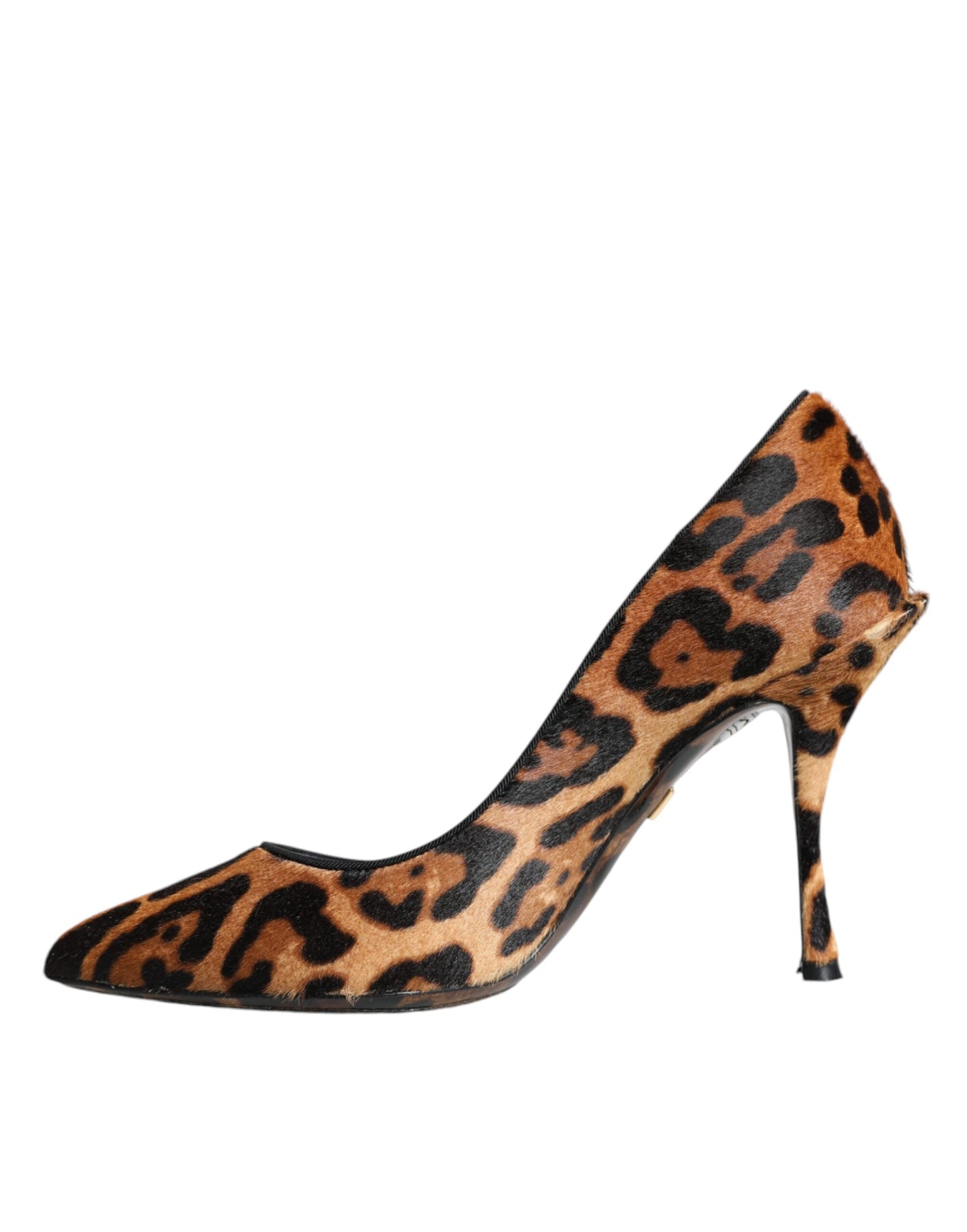 Escarpins à talons en poil de veau léopard marron Dolce & Gabbana