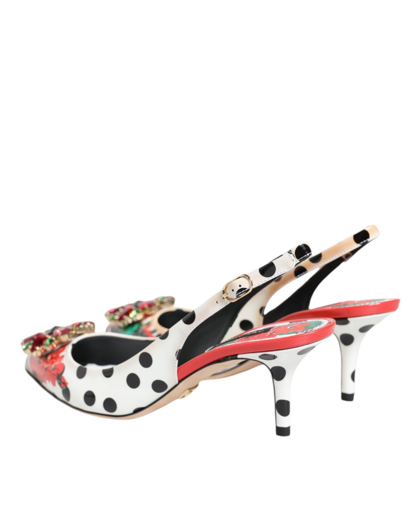 Dolce & Gabbana Multicolor Crystal Heels Slingback Shoes by Dolce & Gabbana