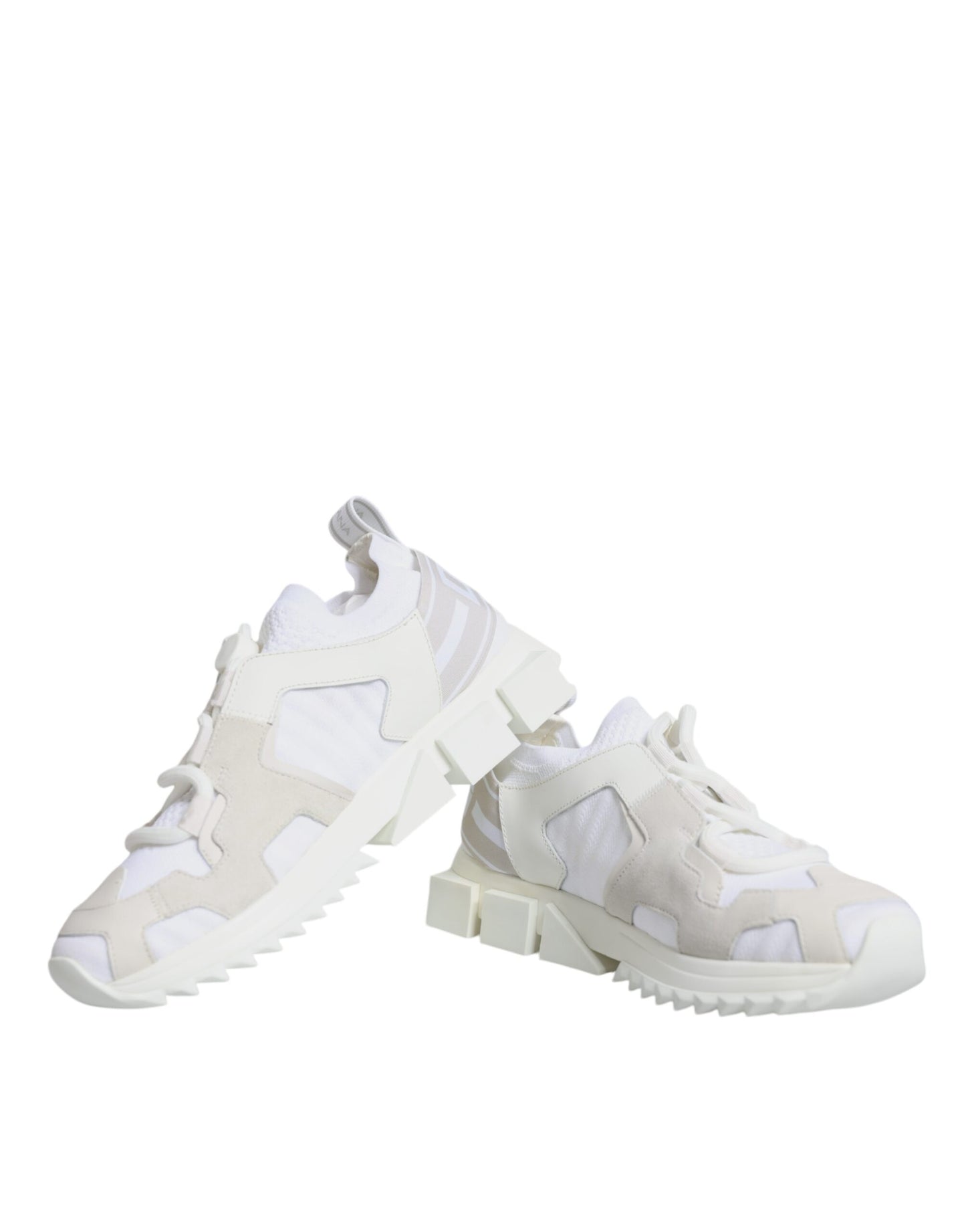 Dolce & Gabbana White Mesh Sorrento Trekking Sneakers Shoes by Dolce & Gabbana