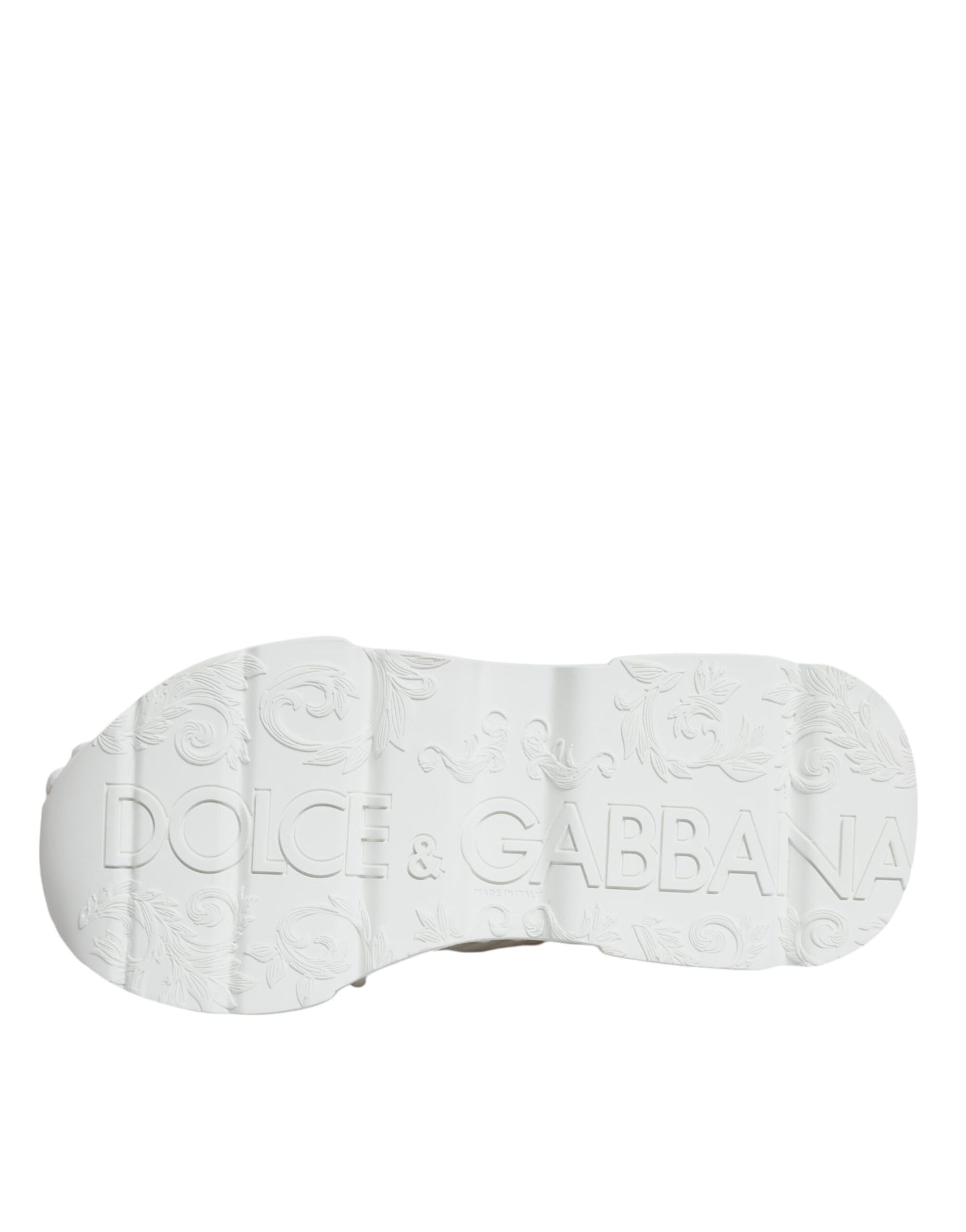 Dolce & Gabbana White Knitted Daymaster Sneakers Shoes by Dolce & Gabbana