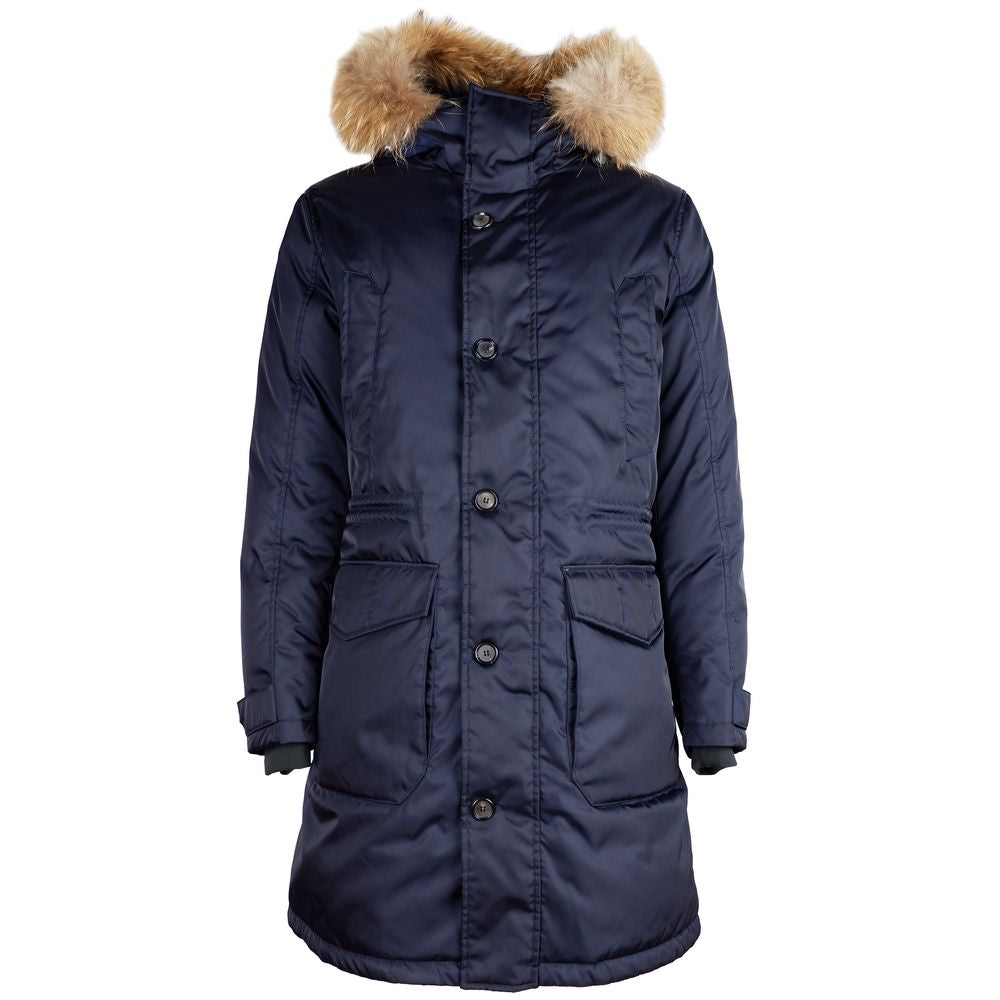 Ajouter une doudoune en nylon bleu pour homme