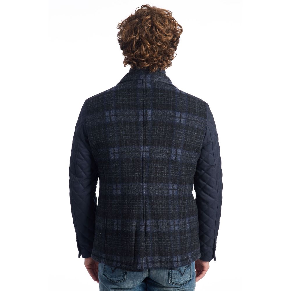 Veste de luxe en laine bleue pour homme Roberto Pepe