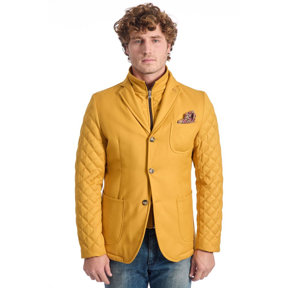 Veste de luxe en laine jaune pour homme Roberto Pepe