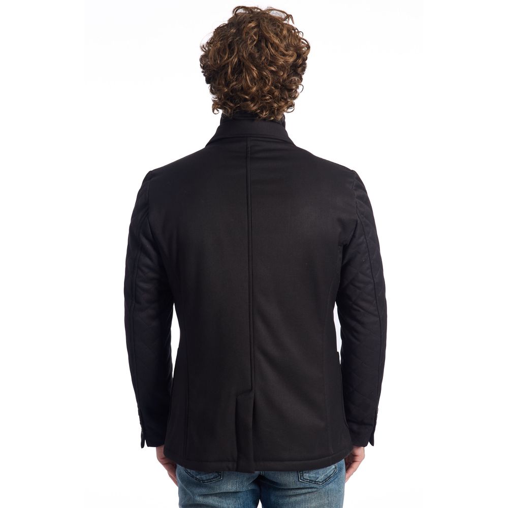 Veste de luxe en laine noire pour homme Roberto Pepe