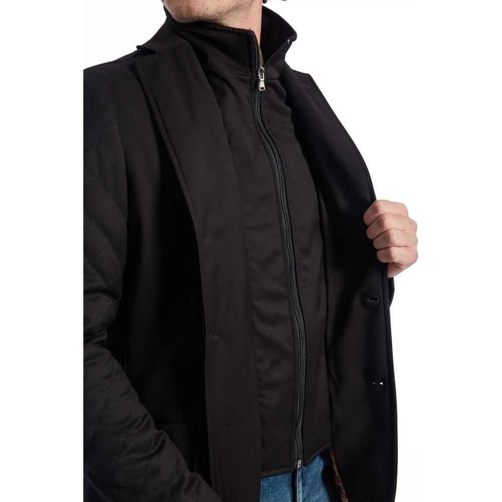 Veste de luxe en laine noire pour homme Roberto Pepe