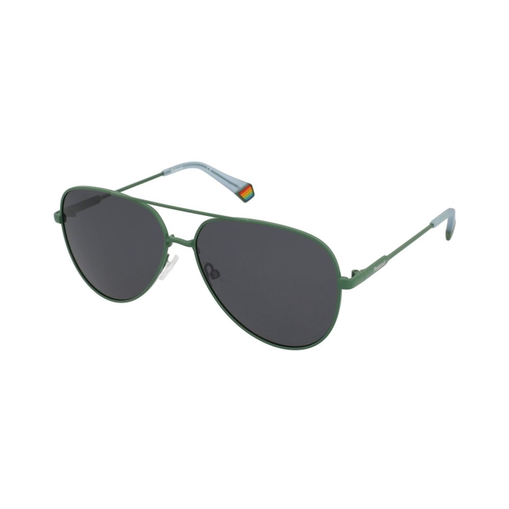 Lunettes de soleil Polaroid vertes en métal