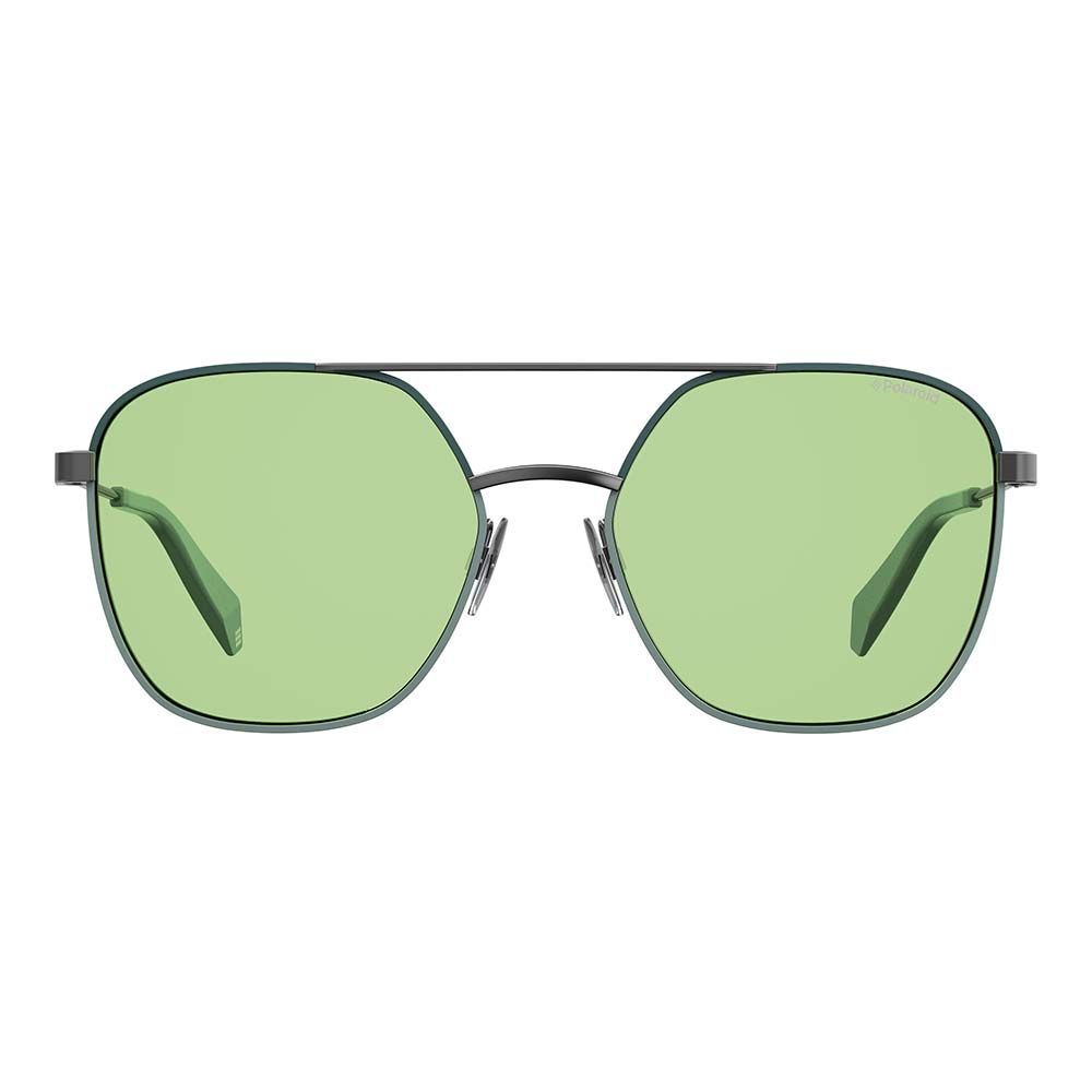 Lunettes de soleil Polaroid vertes en métal