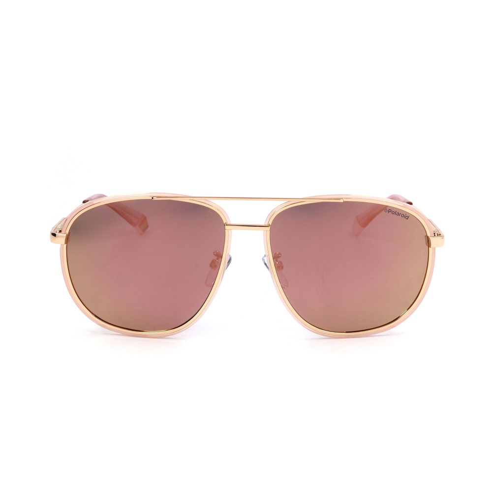 Lunettes de soleil Polaroid en métal or rose