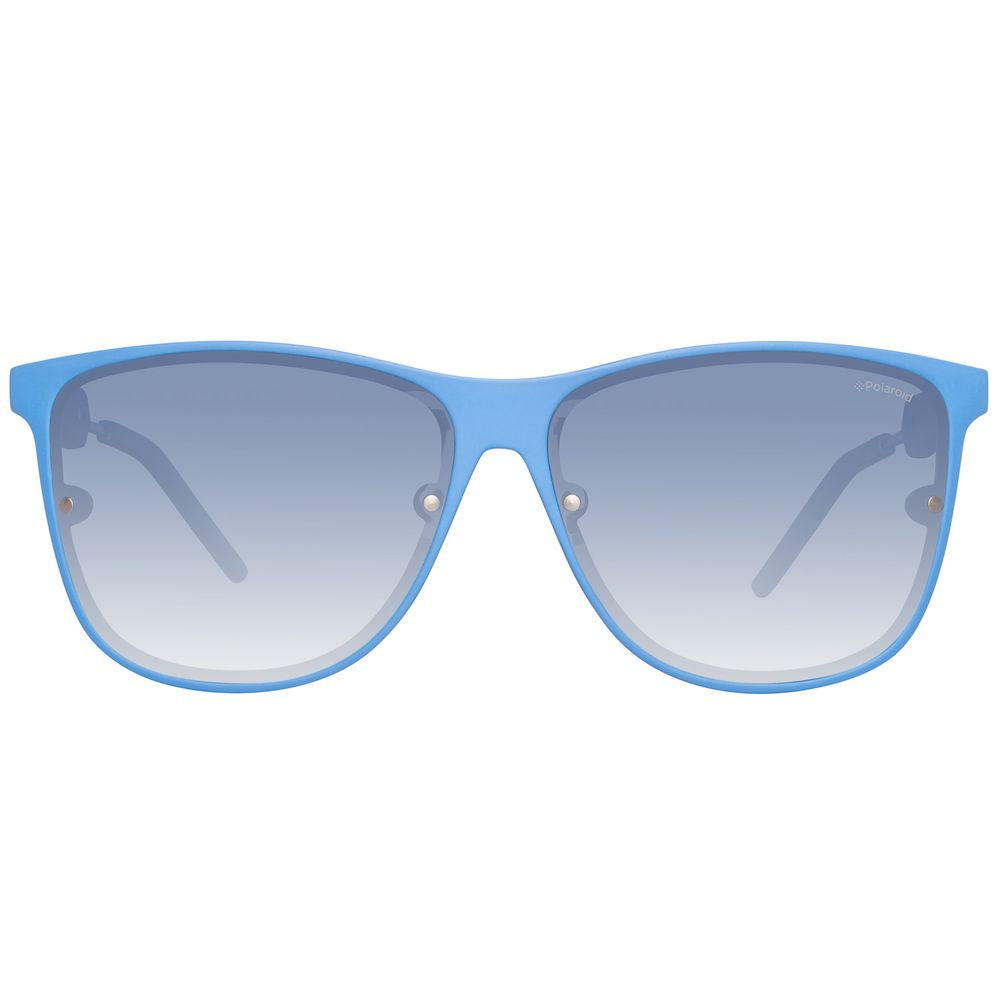 Lunettes de soleil Polaroid en cuir de veau bleu