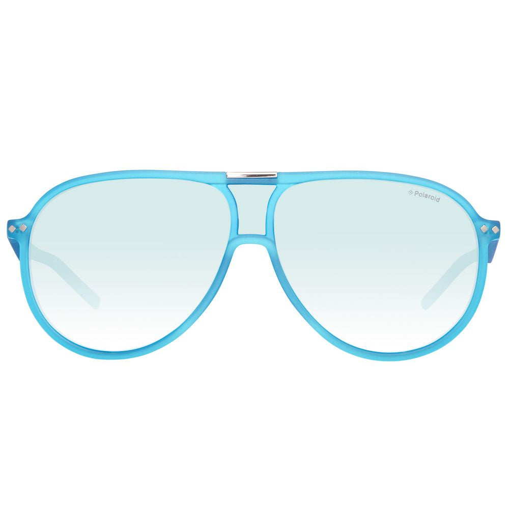 Lunettes de soleil Polaroid en cuir de veau bleu