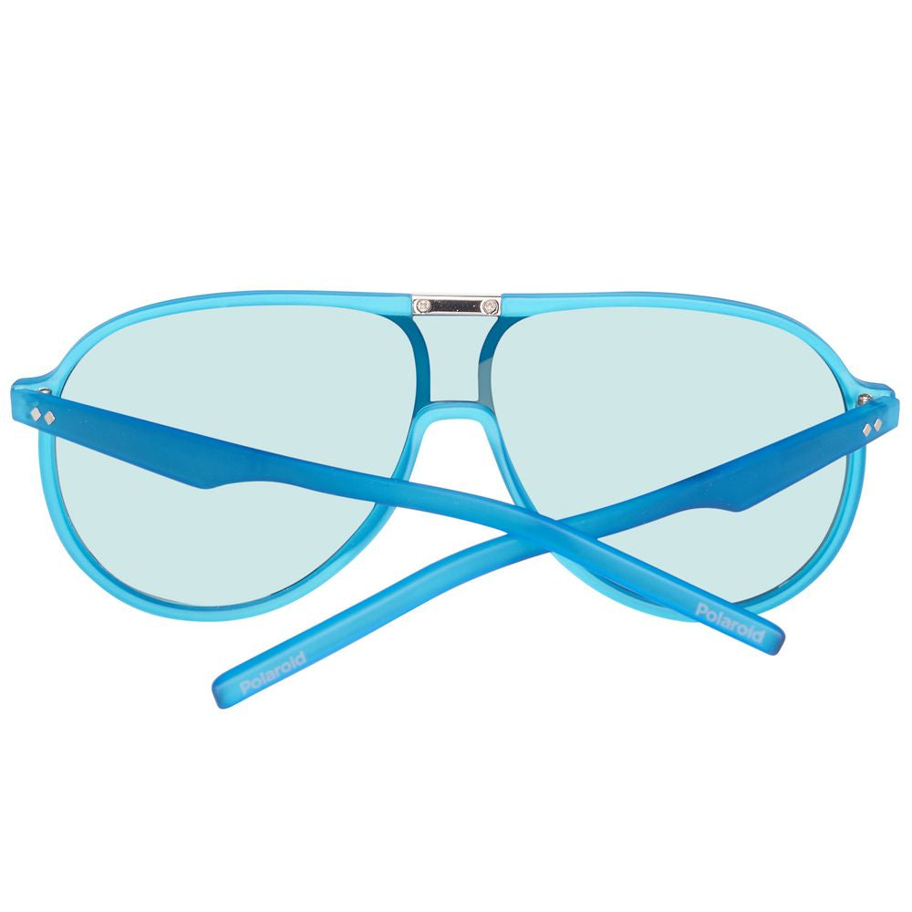 Lunettes de soleil Polaroid en cuir de veau bleu