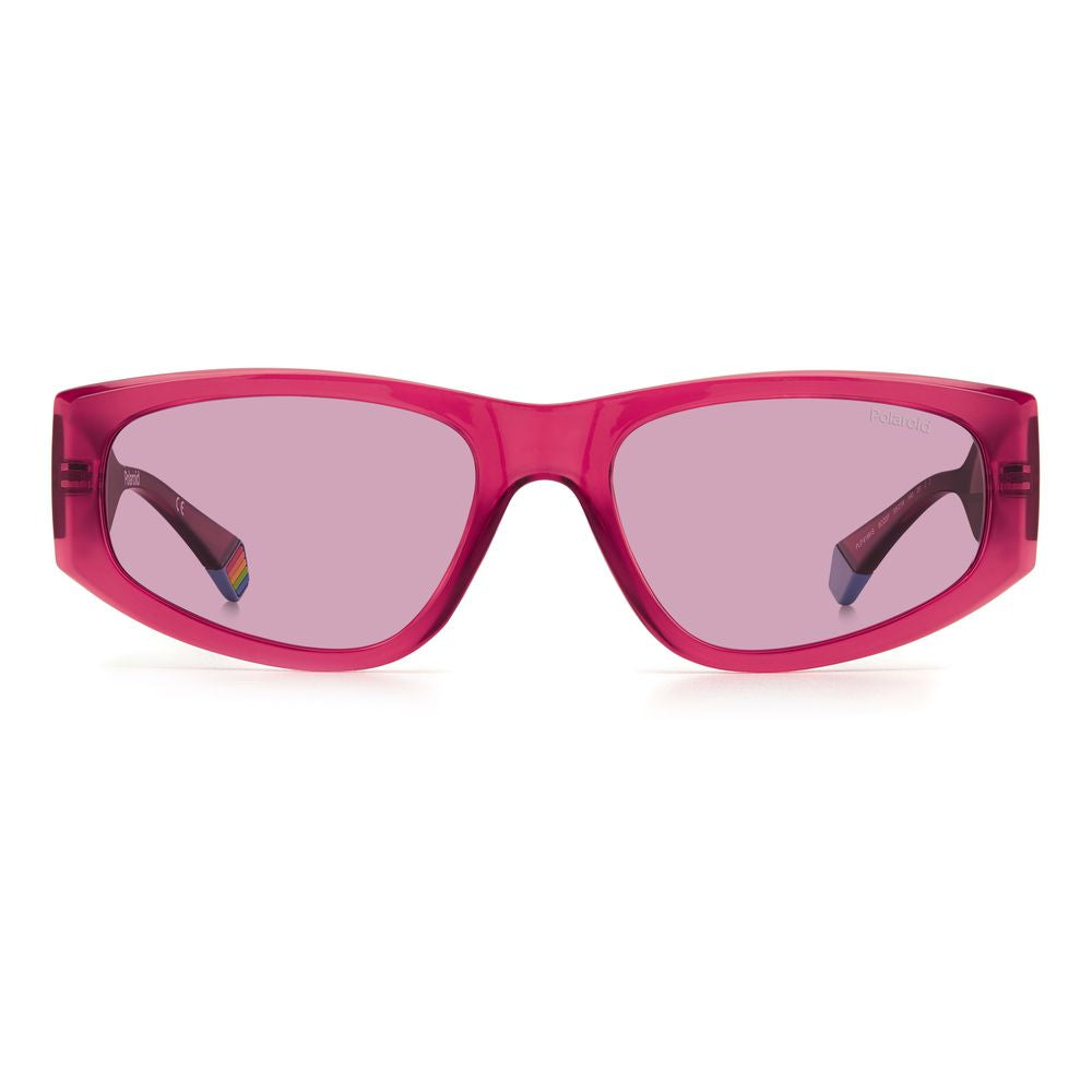 Lunettes de soleil Polaroid en plastique rouge