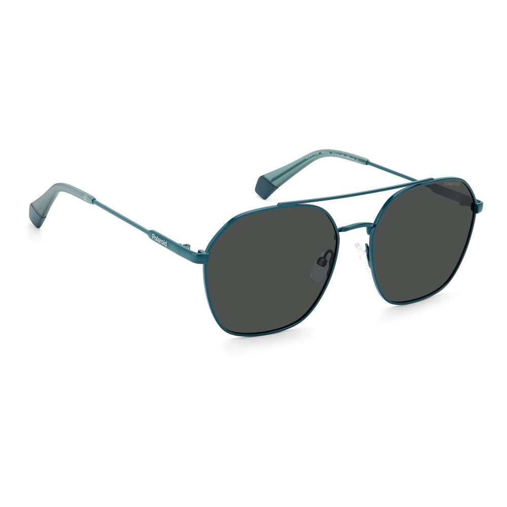 Lunettes de soleil Polaroid bleues en acier inoxydable