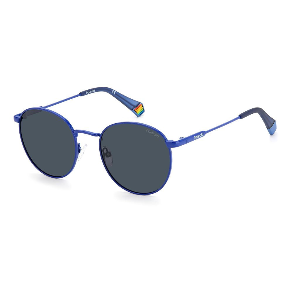 Lunettes de soleil Polaroid bleues en acier inoxydable