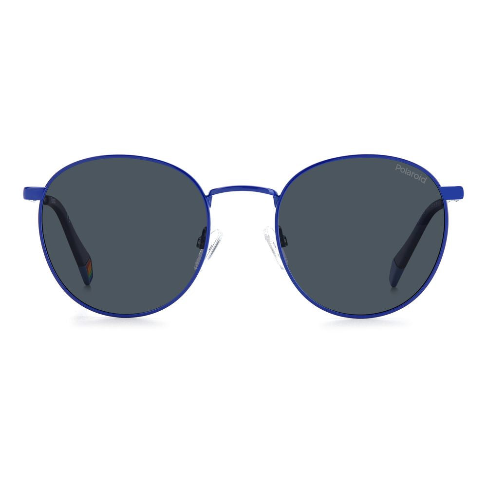 Lunettes de soleil Polaroid bleues en acier inoxydable