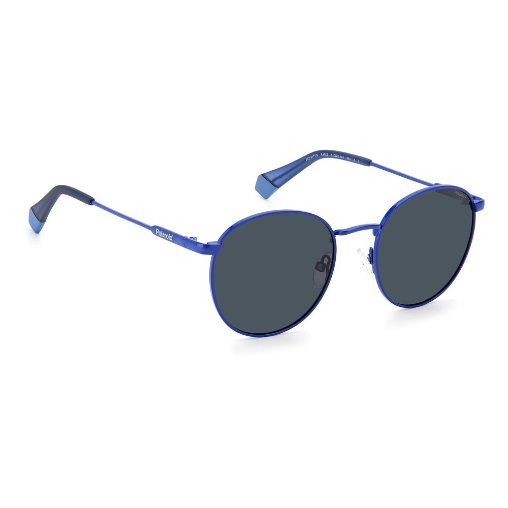 Lunettes de soleil Polaroid bleues en acier inoxydable