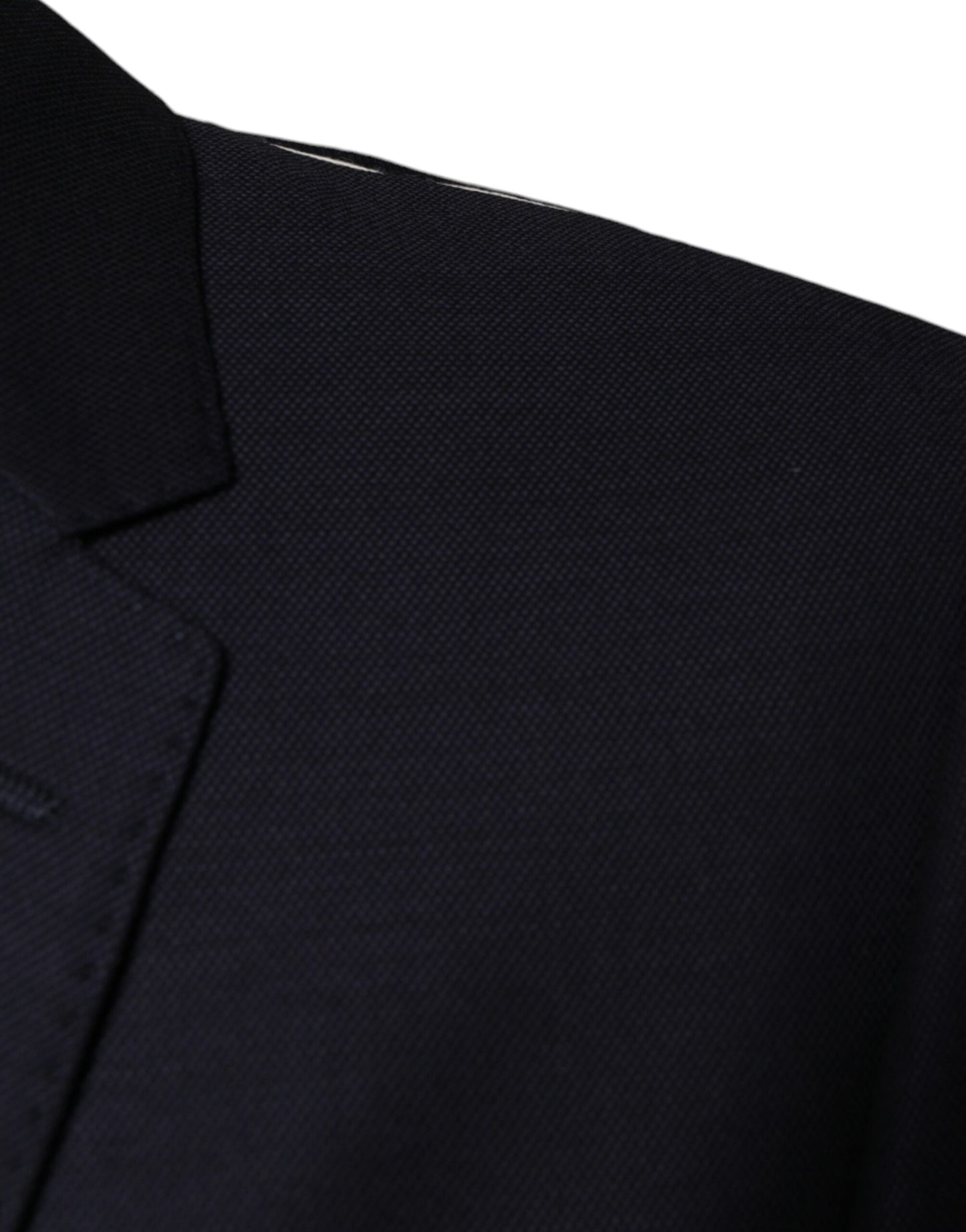 Blazer-manteau simple boutonnage en laine bleu foncé Dolce & Gabbana