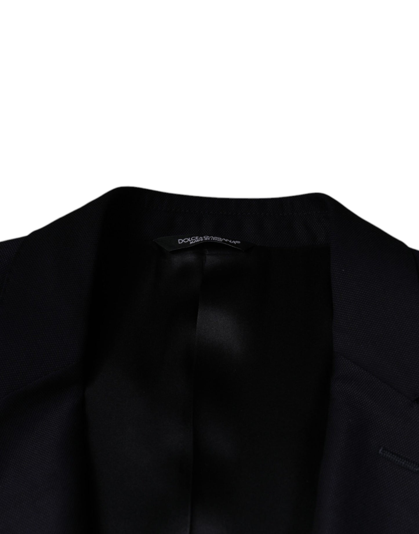 Blazer-manteau simple boutonnage en laine bleu foncé Dolce & Gabbana