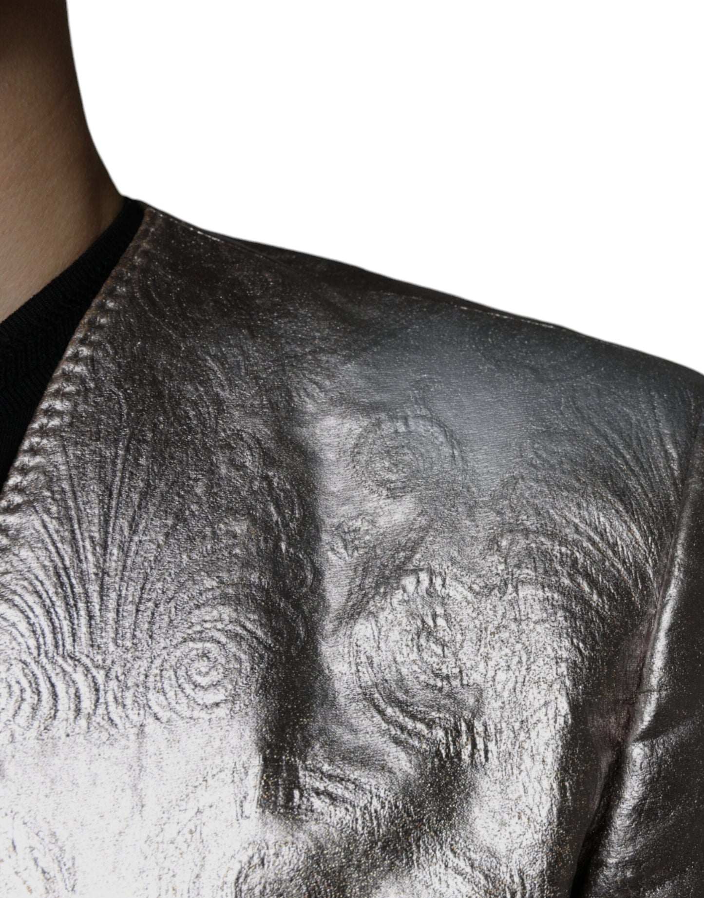 Blazer simple boutonnage en jacquard doré Dolce & Gabbana