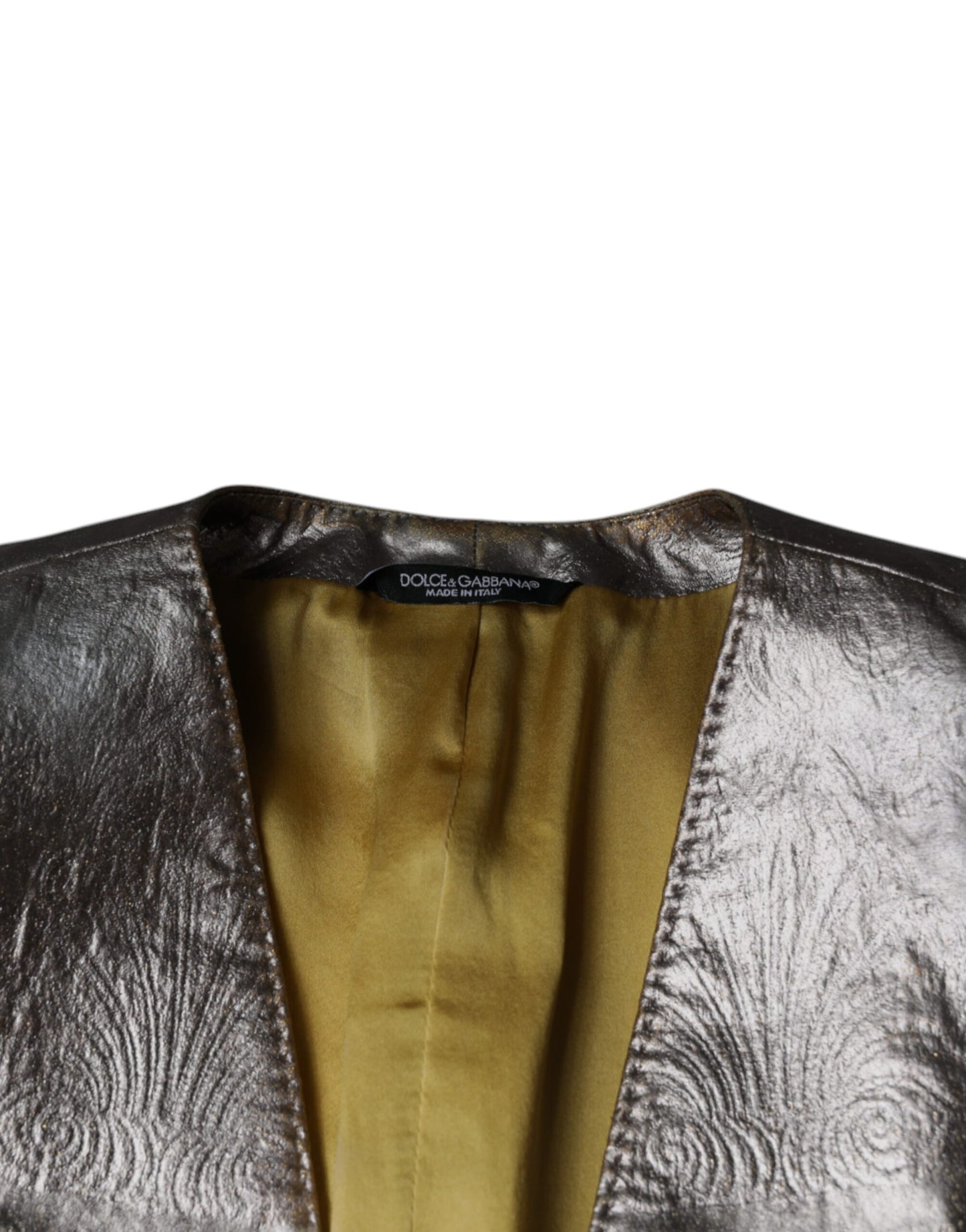 Blazer simple boutonnage en jacquard doré Dolce & Gabbana