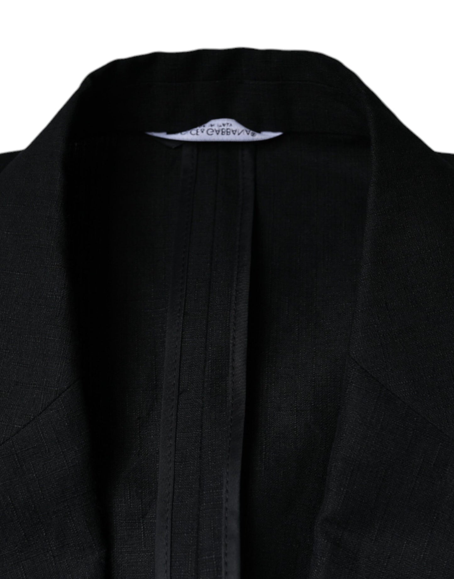 Blazer croisé en lin noir Dolce & Gabbana