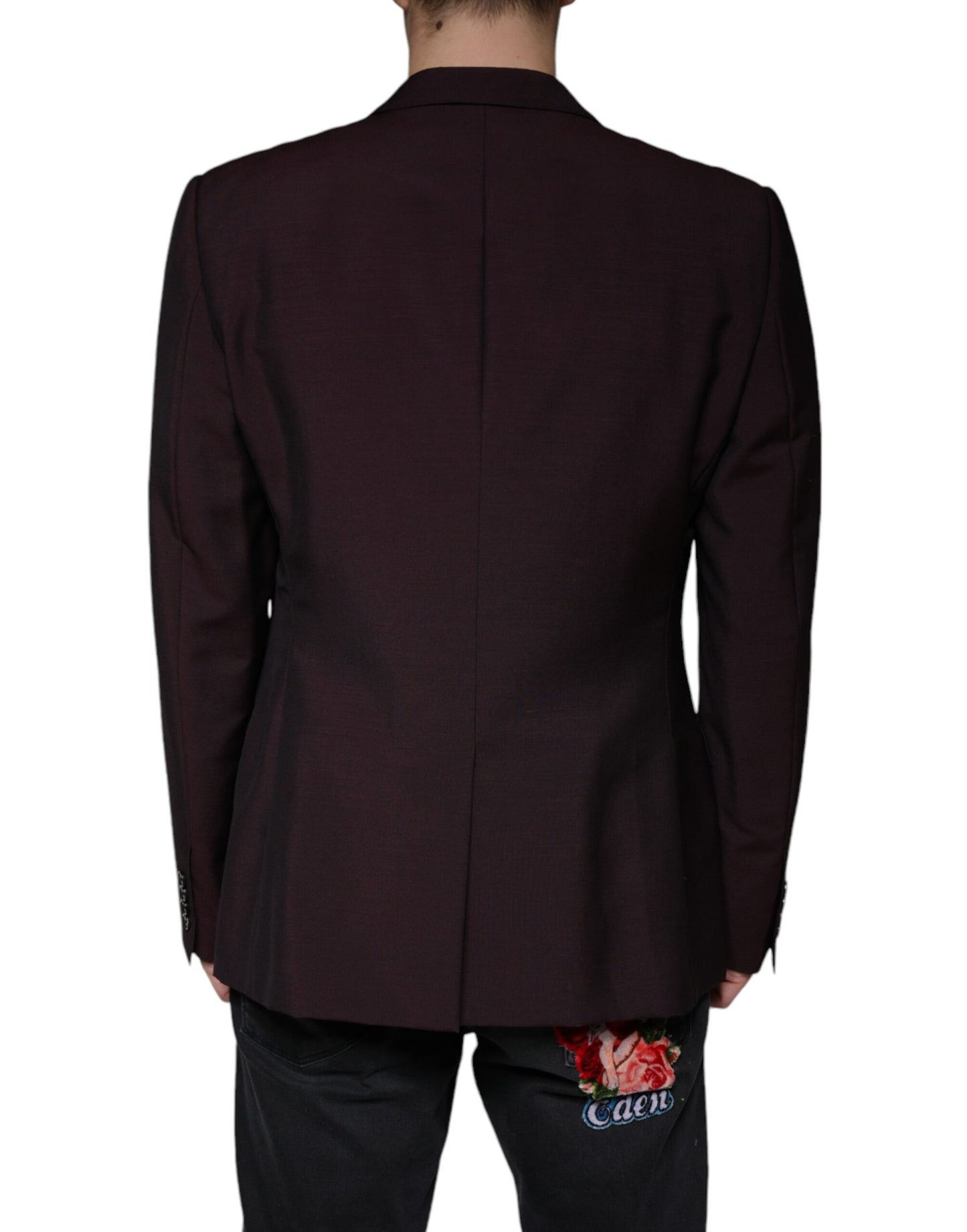 Blazer simple boutonnage en laine bordeaux Dolce & Gabbana