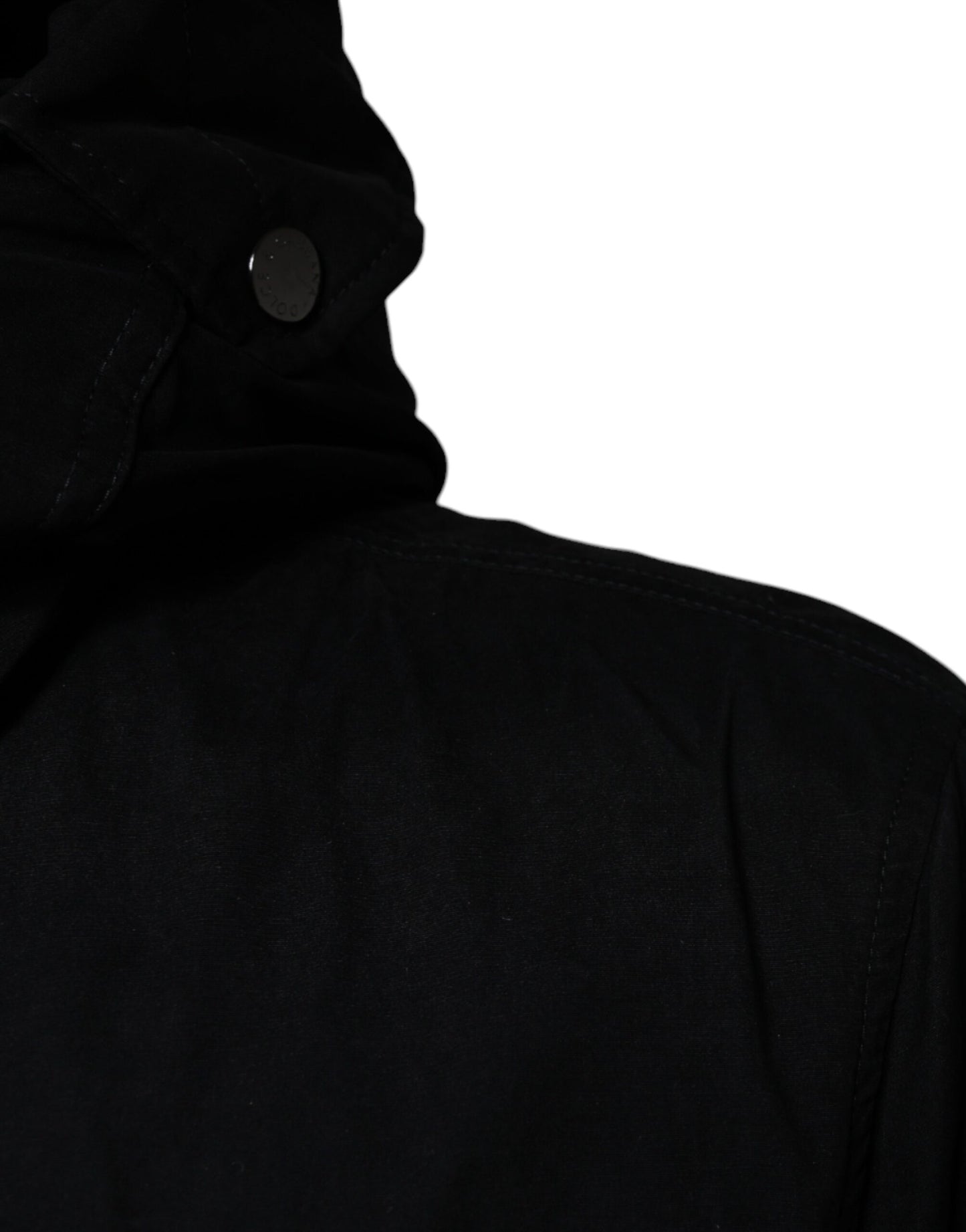Dolce & Gabbana Parka à capuche noire en coton Trench Coat
