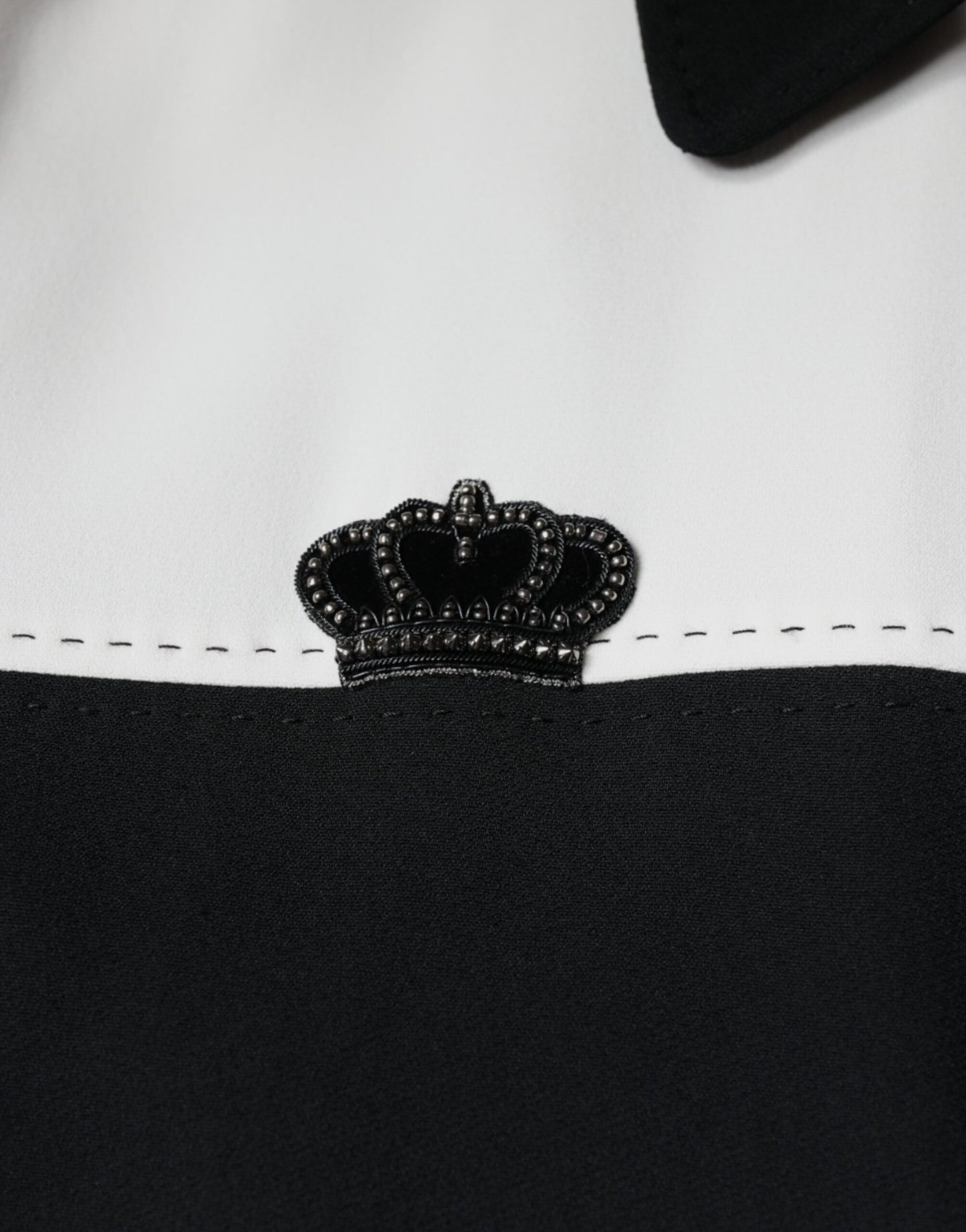 Dolce & Gabbana Veste Blouson Zippée Noire et Blanche DG Crown