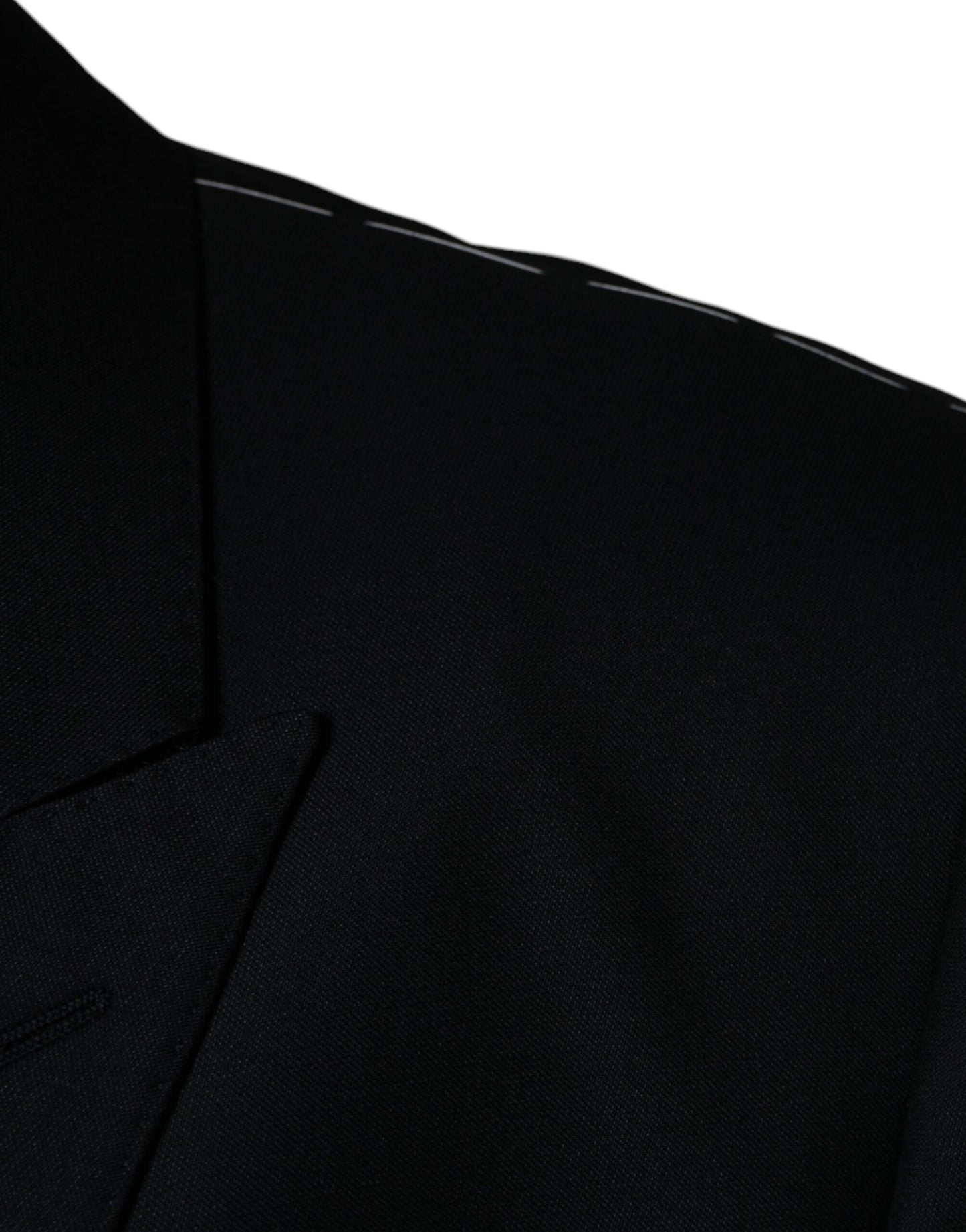 Dolce & Gabbana Manteau Blazer Homme Noir en Laine à Boutonnage Simple