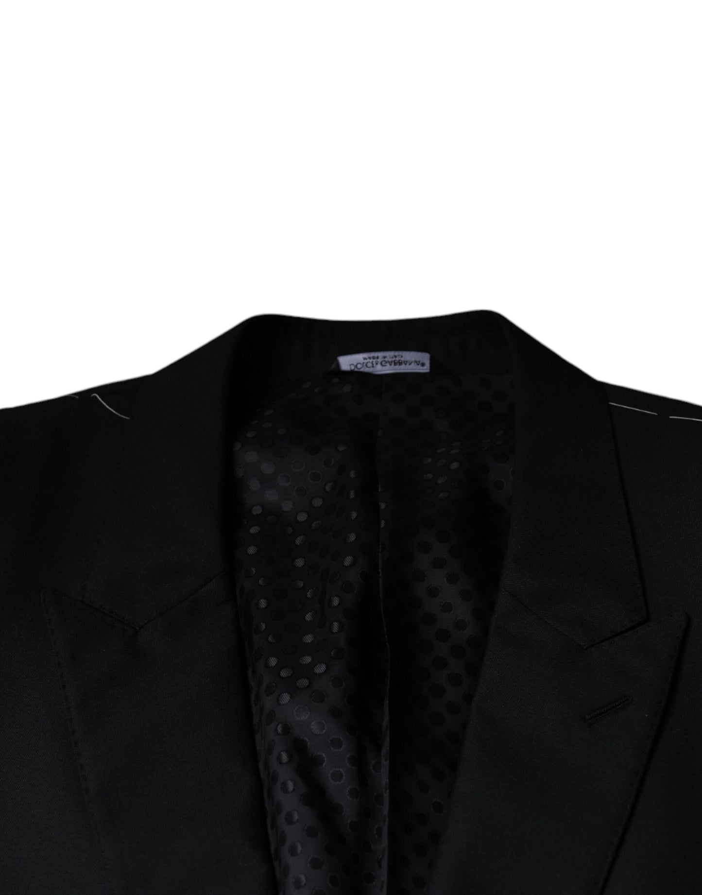 Dolce & Gabbana Manteau Blazer Homme Noir en Laine à Boutonnage Simple