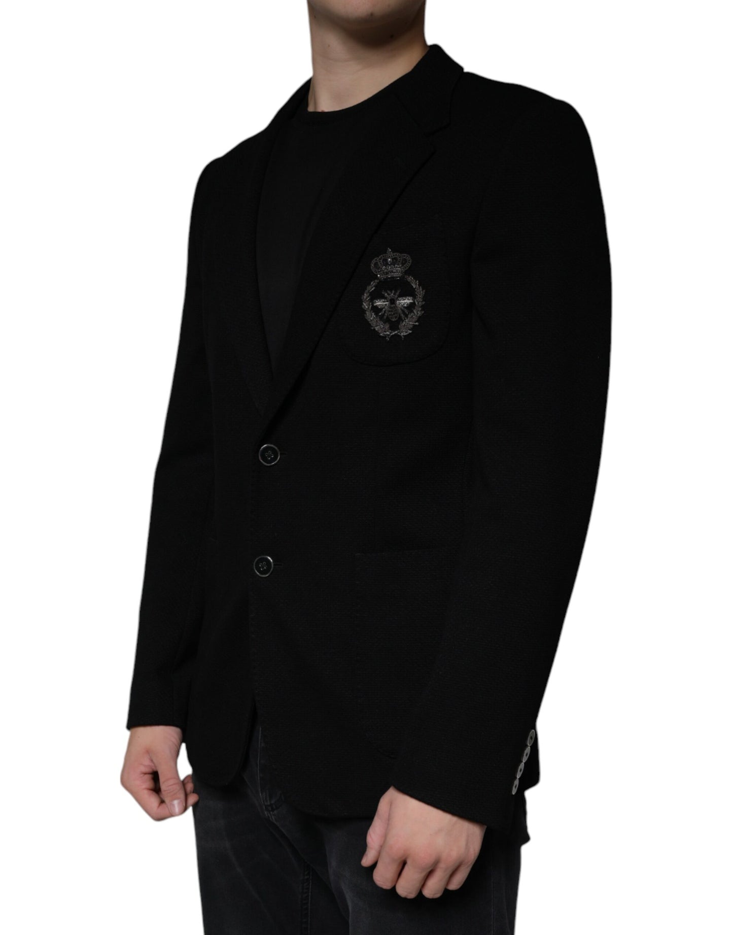 Blazer simple boutonnage Dolce & Gabbana Black Crown Bee