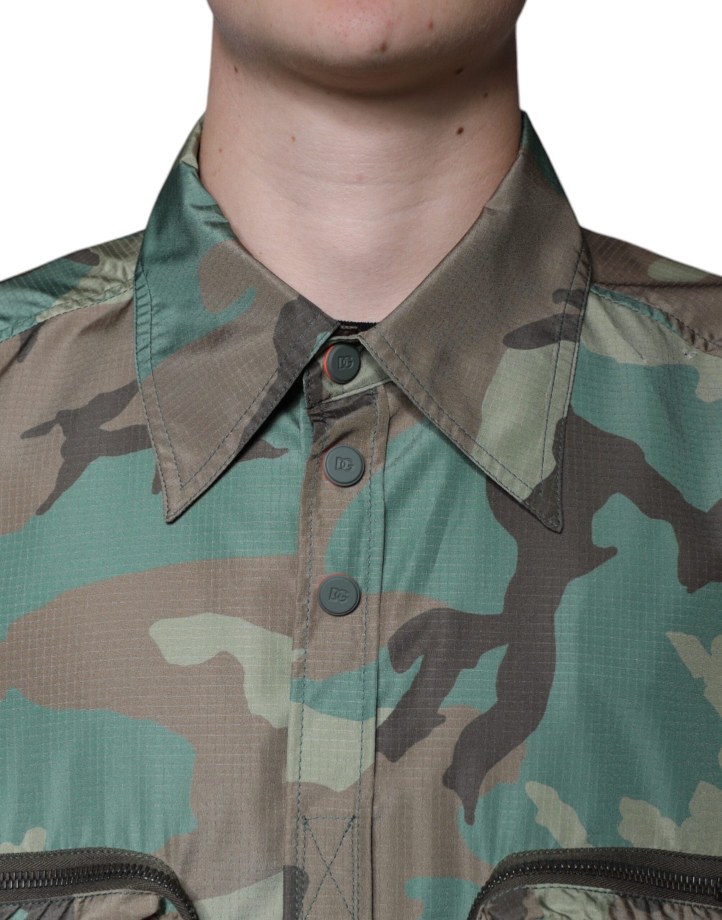 Dolce & Gabbana Multicolor Camouflage Button Down Shirt by Dolce & Gabbana