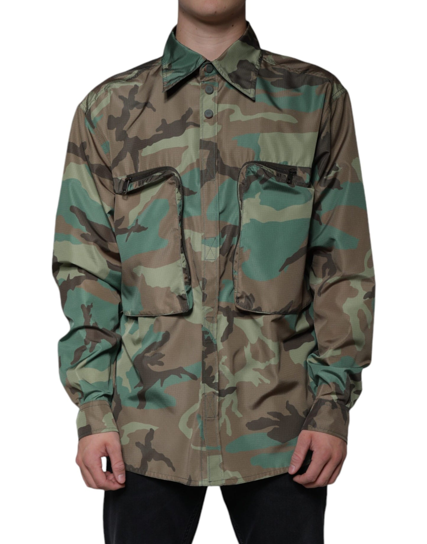 Dolce & Gabbana Multicolor Camouflage Button Down Shirt by Dolce & Gabbana