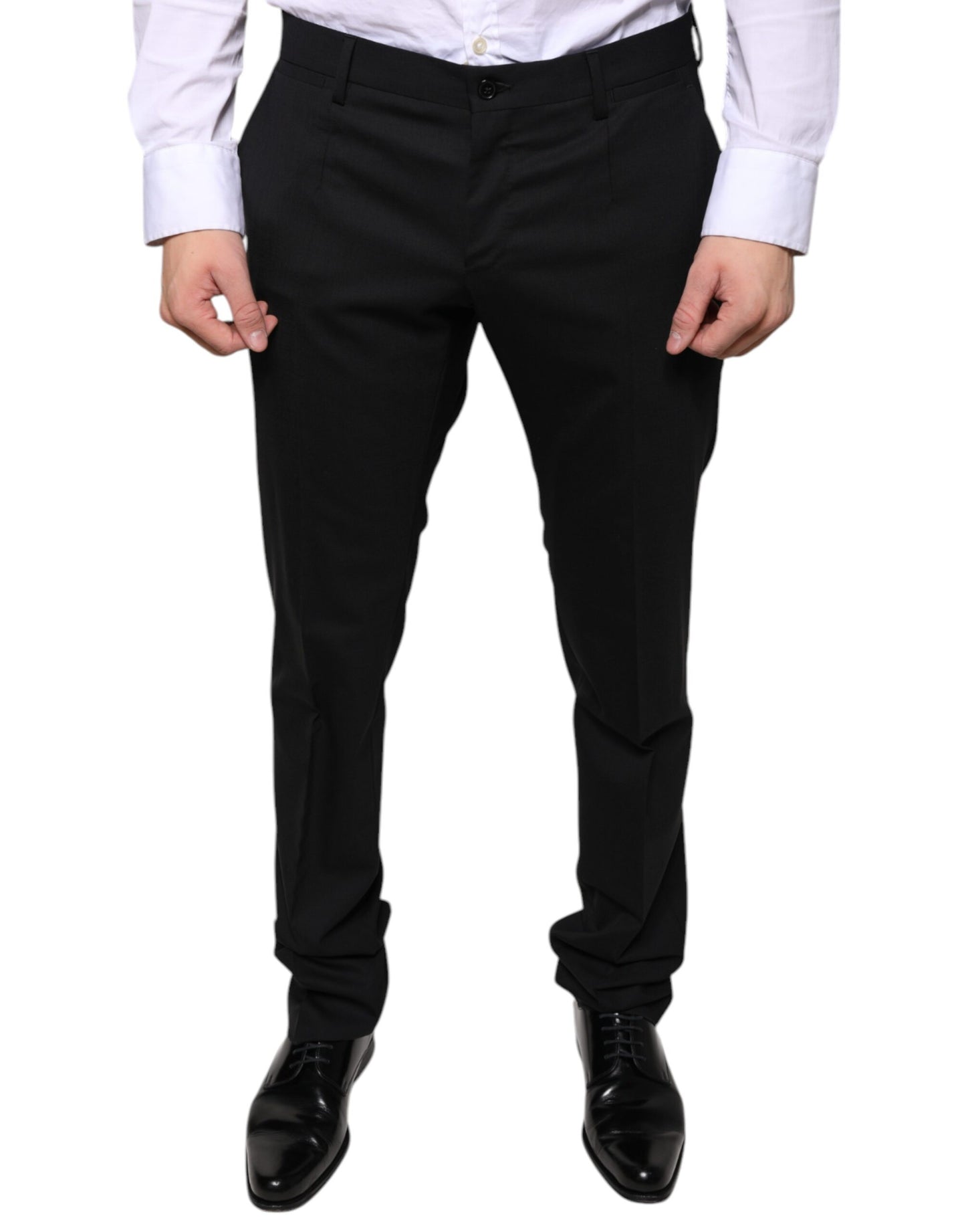 Dolce & Gabbana Black Wool Skinny Dress Formal Pants by Dolce & Gabbana