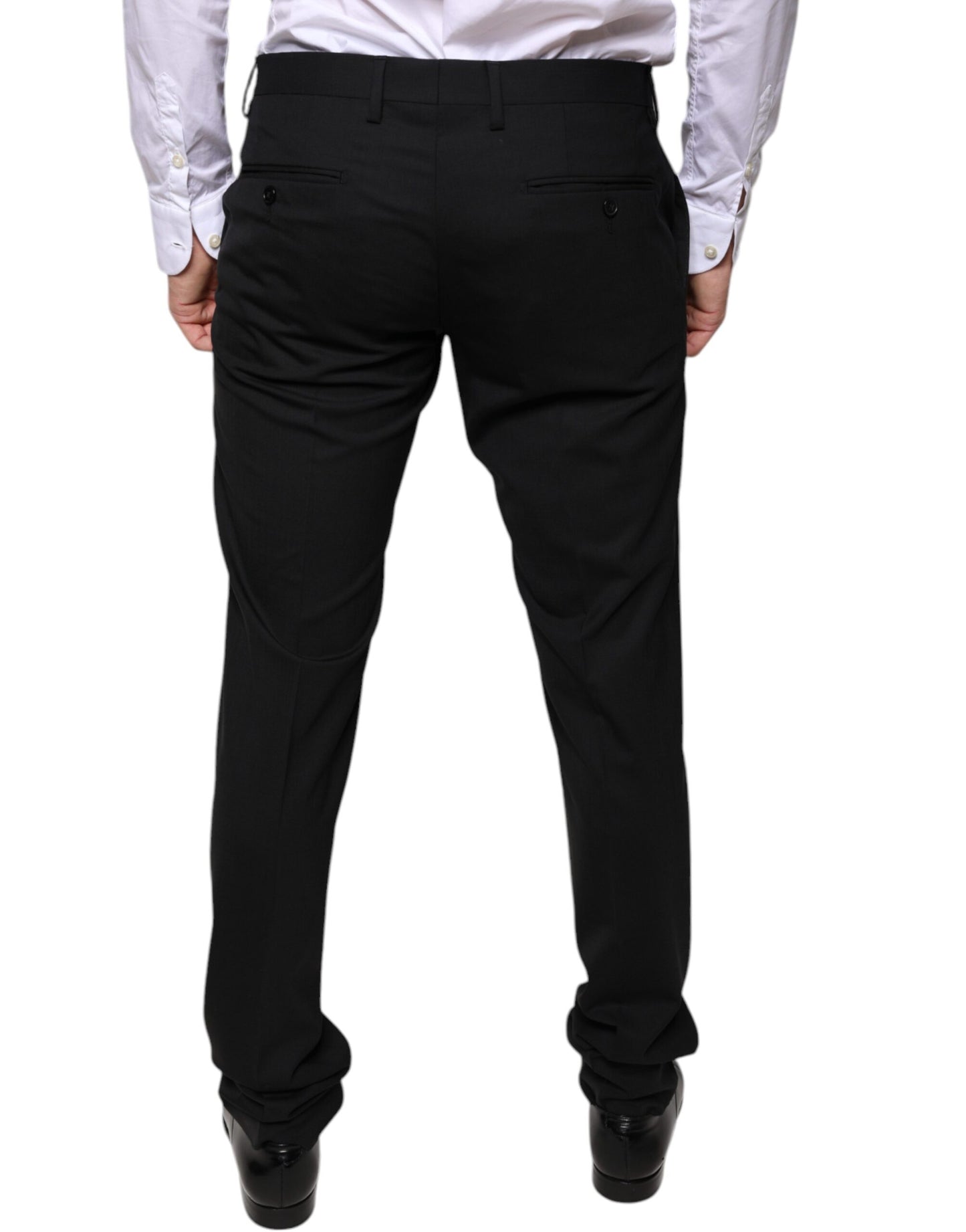 Dolce & Gabbana Black Wool Skinny Dress Formal Pants by Dolce & Gabbana