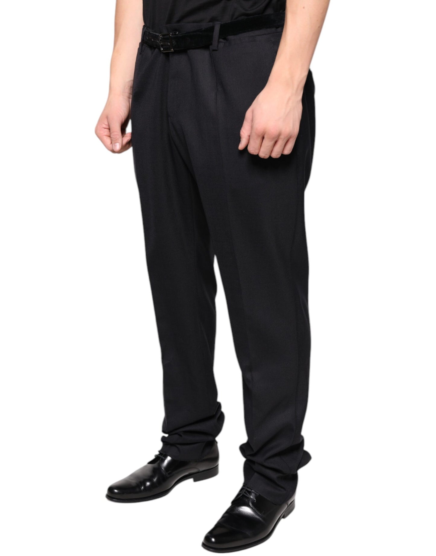 Dolce & Gabbana Black Wool Skinny Dress Formal Pants by Dolce & Gabbana