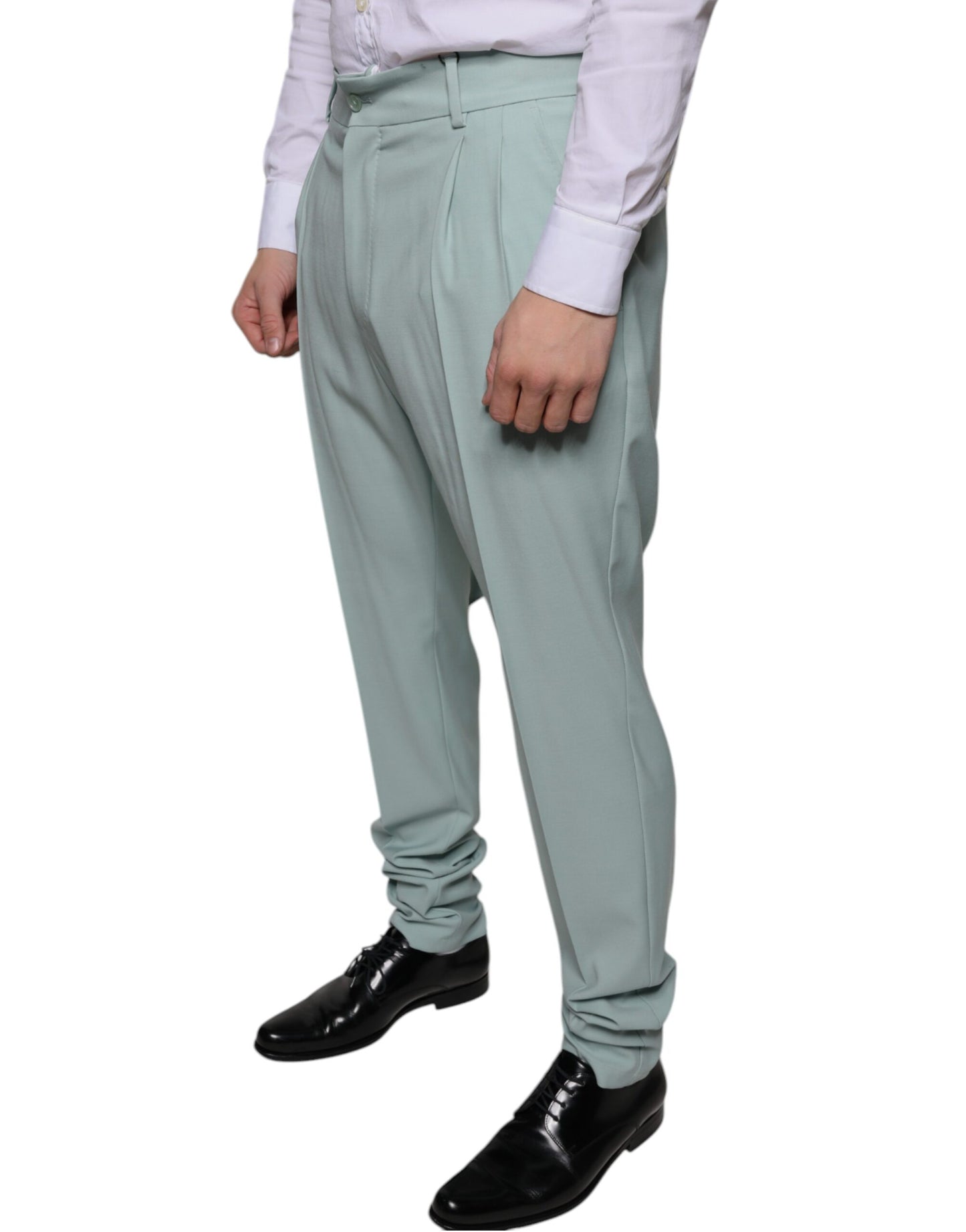 Dolce & Gabbana Mint Green Cotton Dress Pants by Dolce & Gabbana