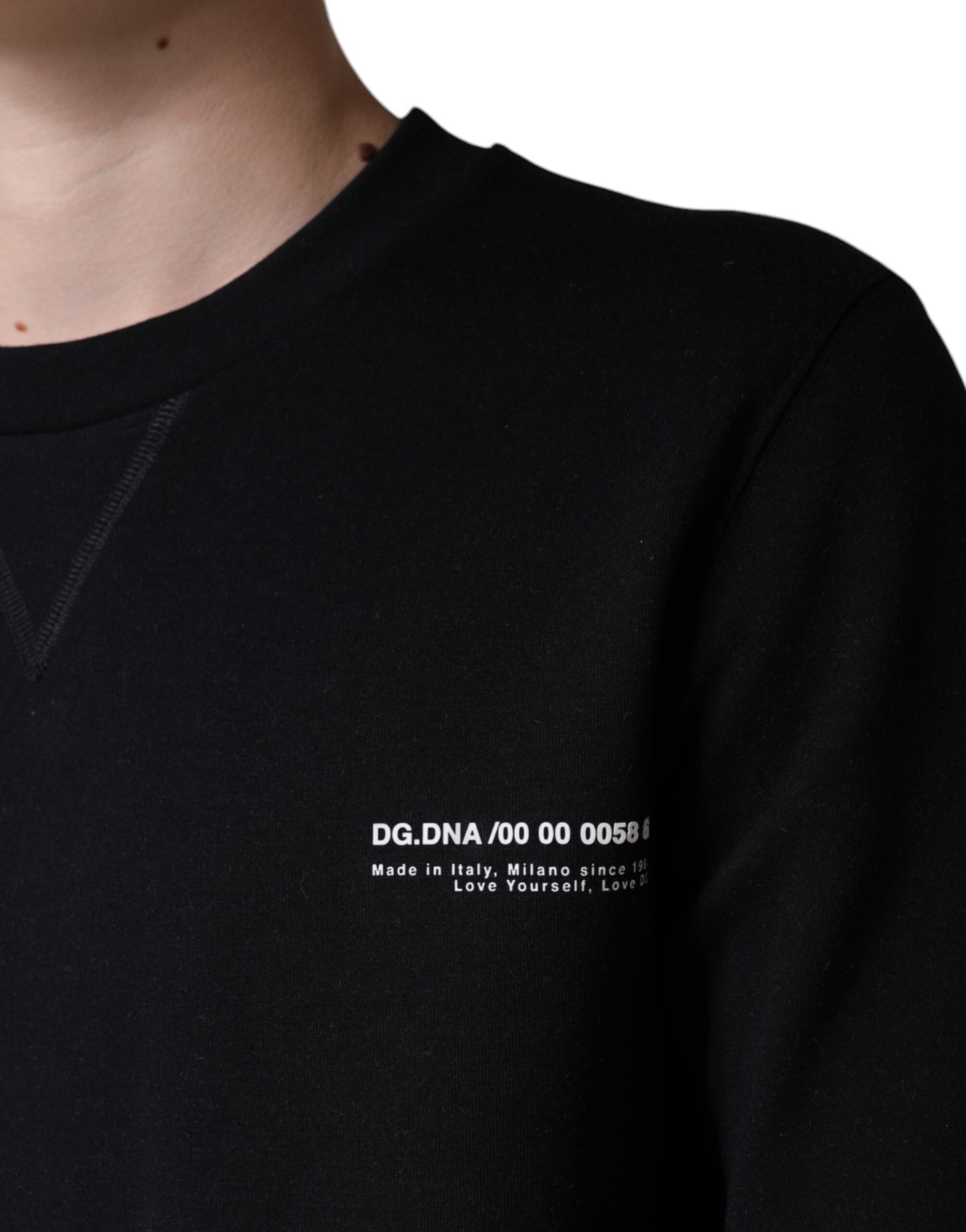 Dolce & Gabbana Black Logo Print CrewNeck Sweatshirt Sweater by Dolce & Gabbana