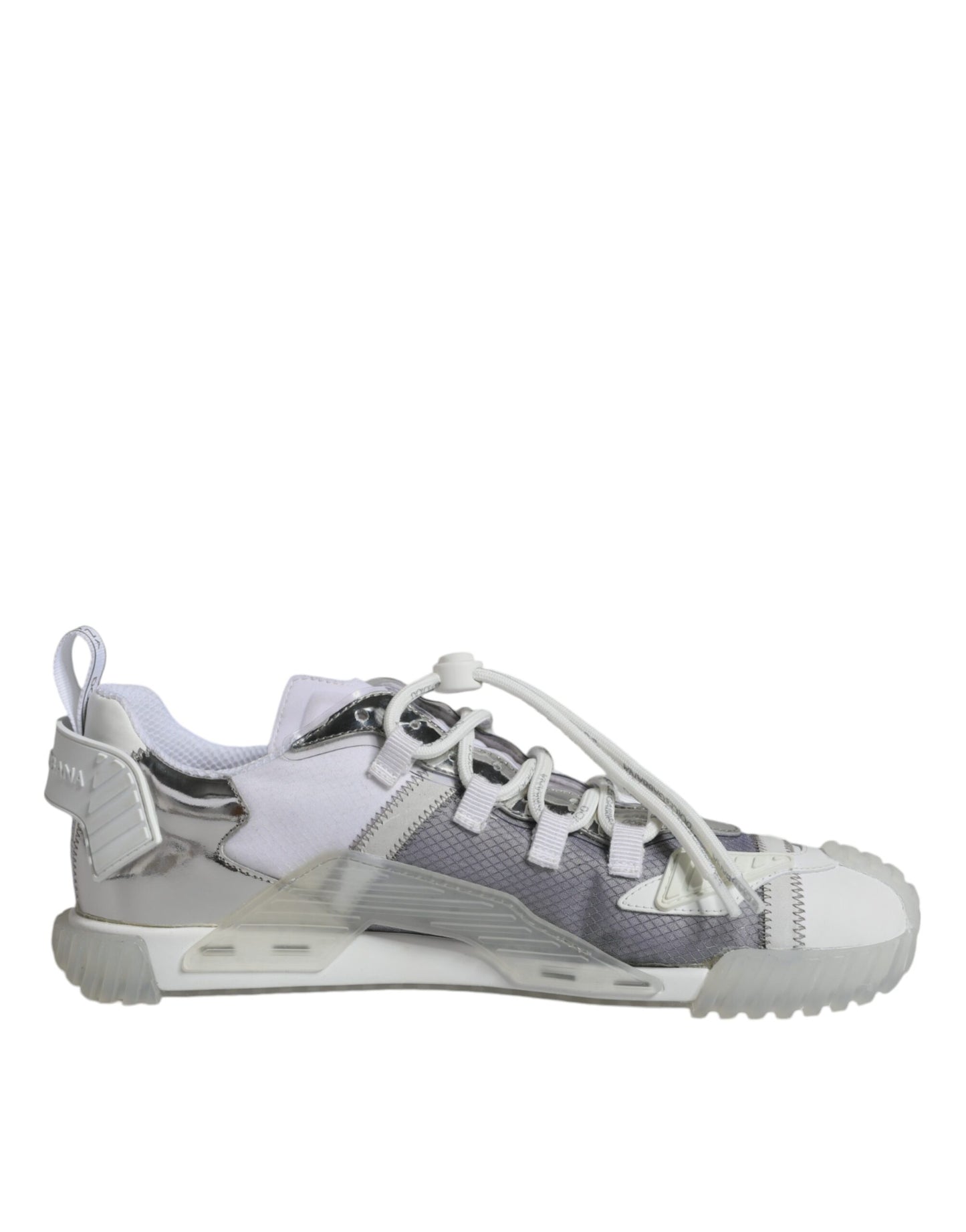 Dolce & Gabbana White Silver Low Top NS1 Sneakers Shoes by Dolce & Gabbana