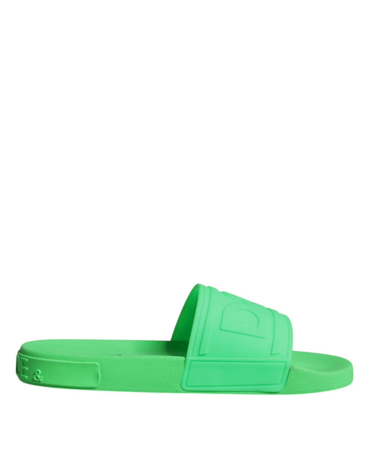 Sandales à enfiler en cuir vert Dolce & Gabbana, chaussures de plage