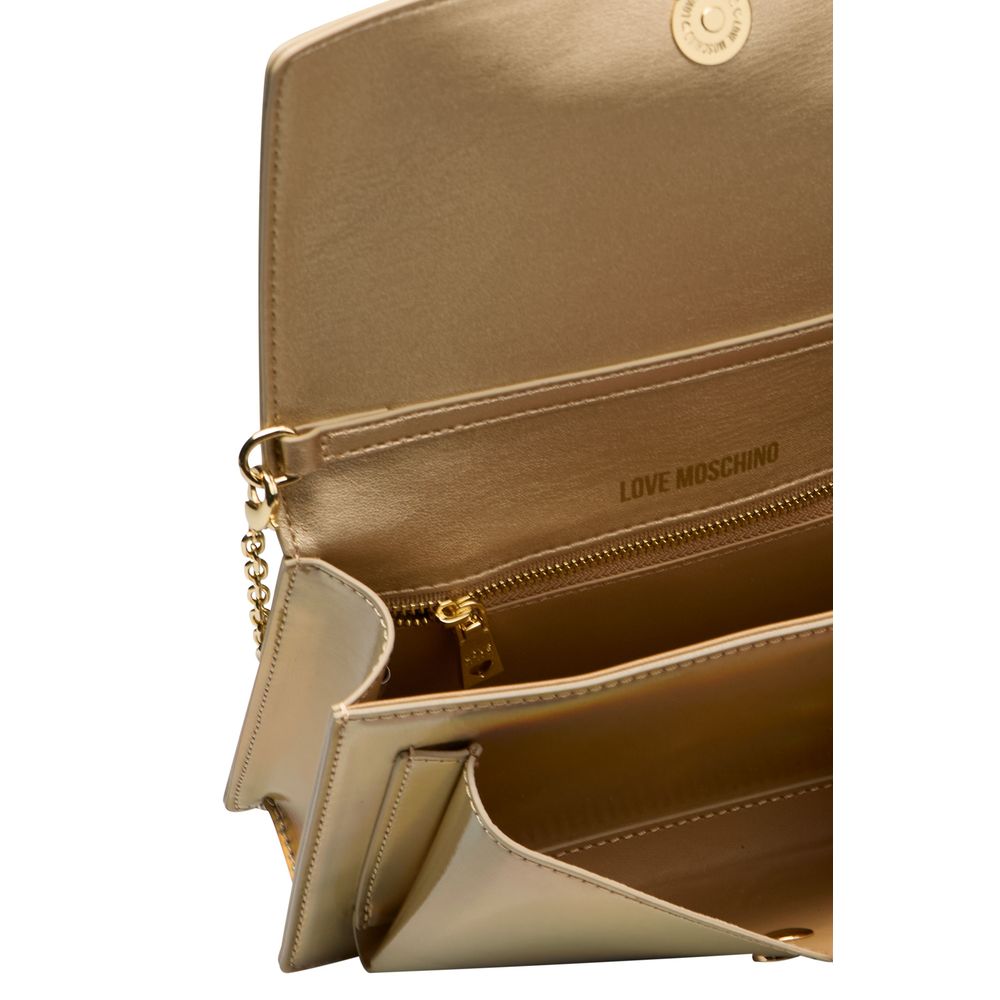 Sac bandoulière Love Moschino en polyéthylène doré pour femme
