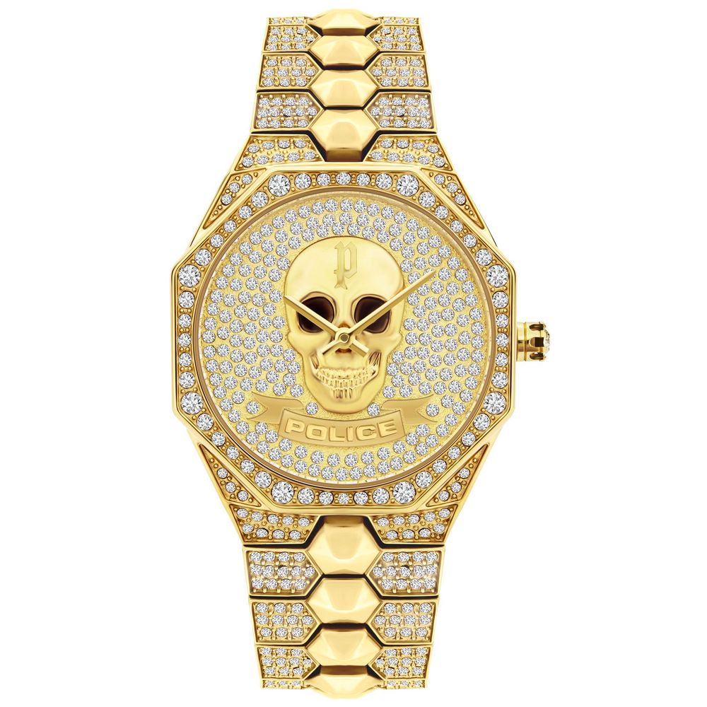 Montre Police en acier inoxydable doré