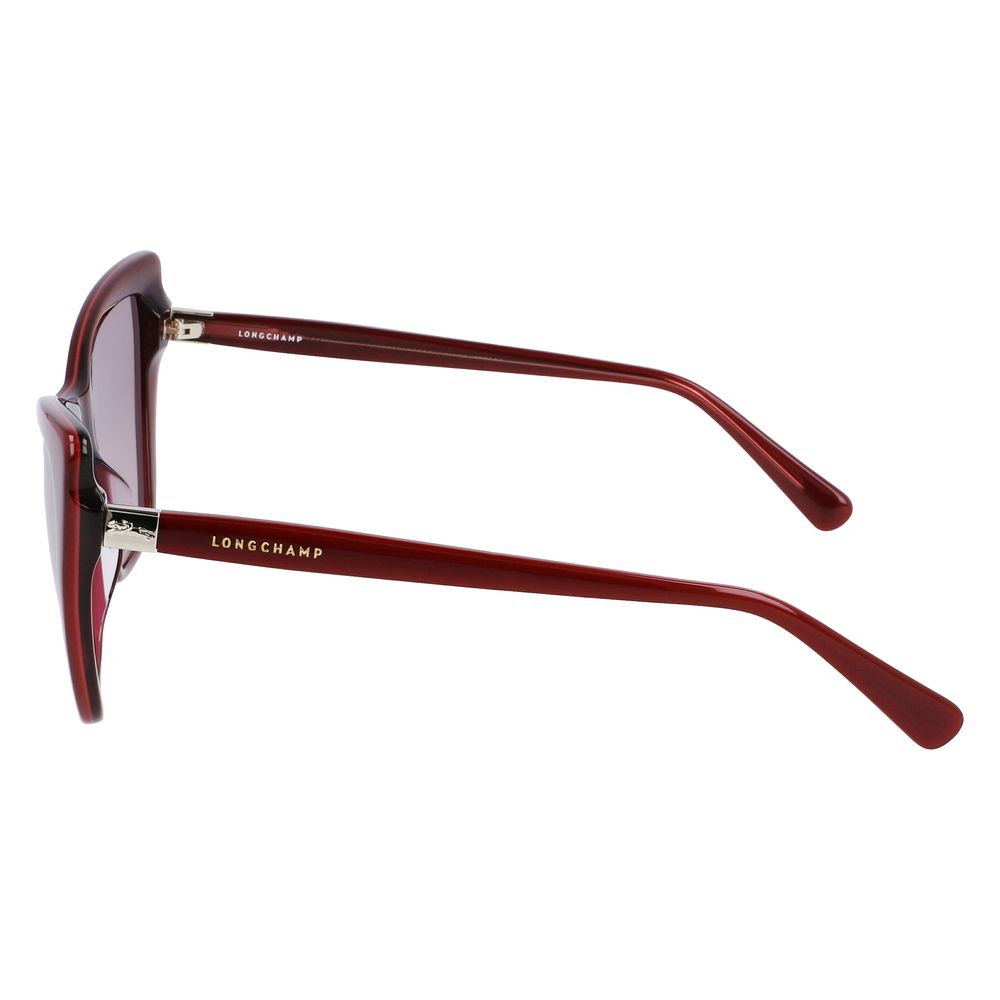 Lunettes de soleil Longchamp en cuir de veau rouge