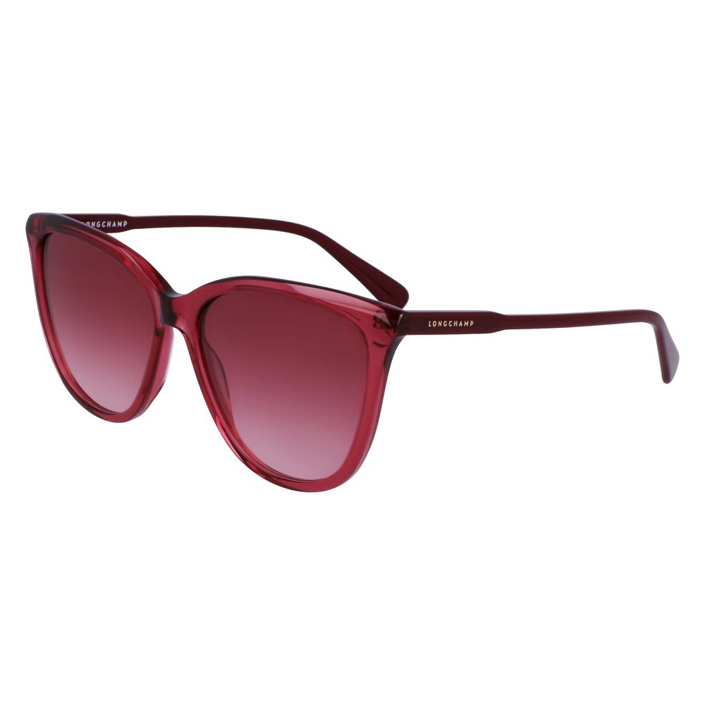 Lunettes de soleil Longchamp en cuir de veau rouge