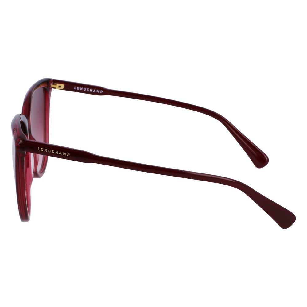 Lunettes de soleil Longchamp en cuir de veau rouge