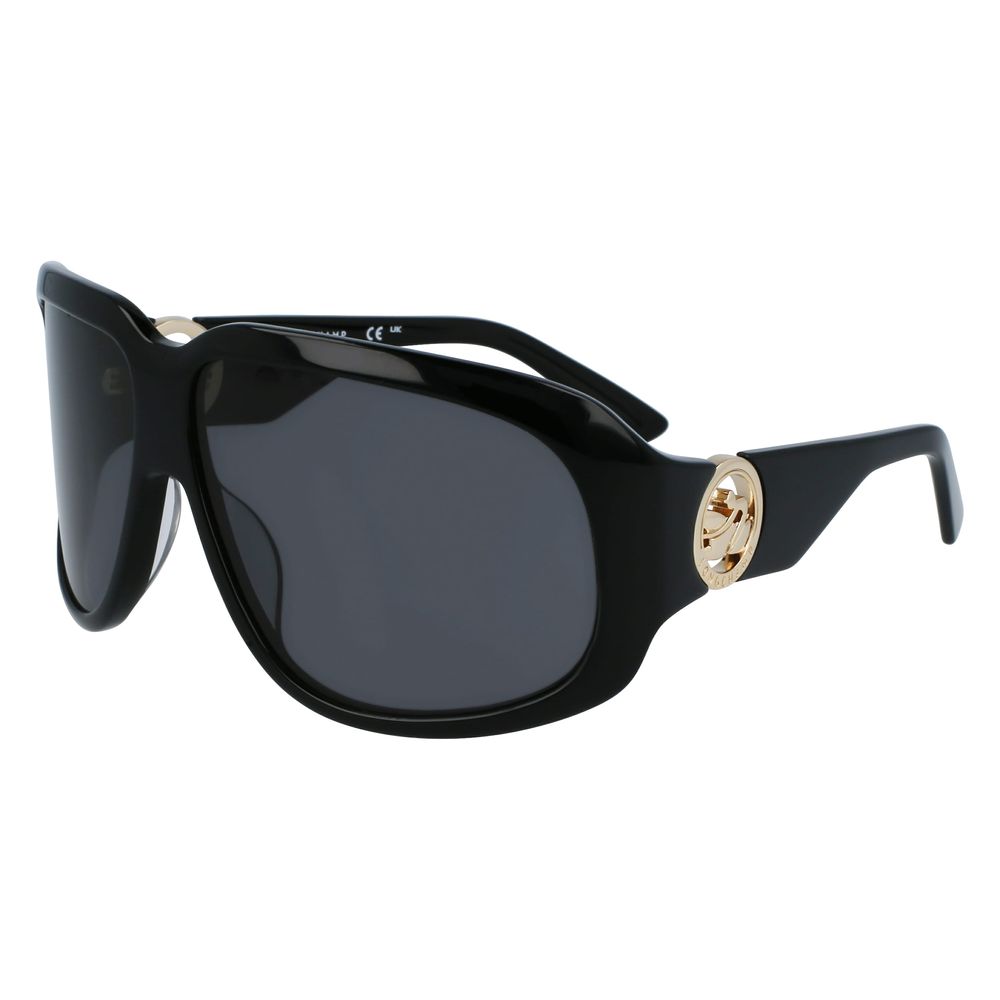 Lunettes de soleil Longchamp en cuir de veau noir